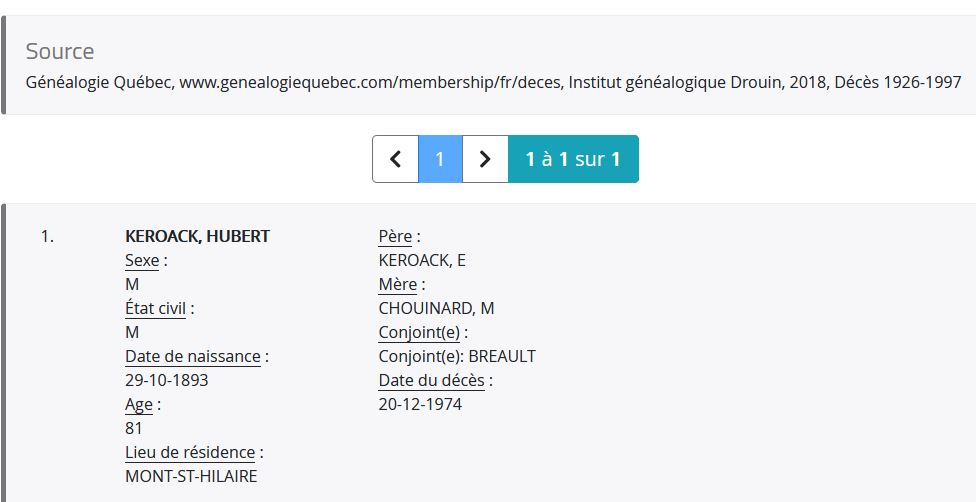 Mention du décès