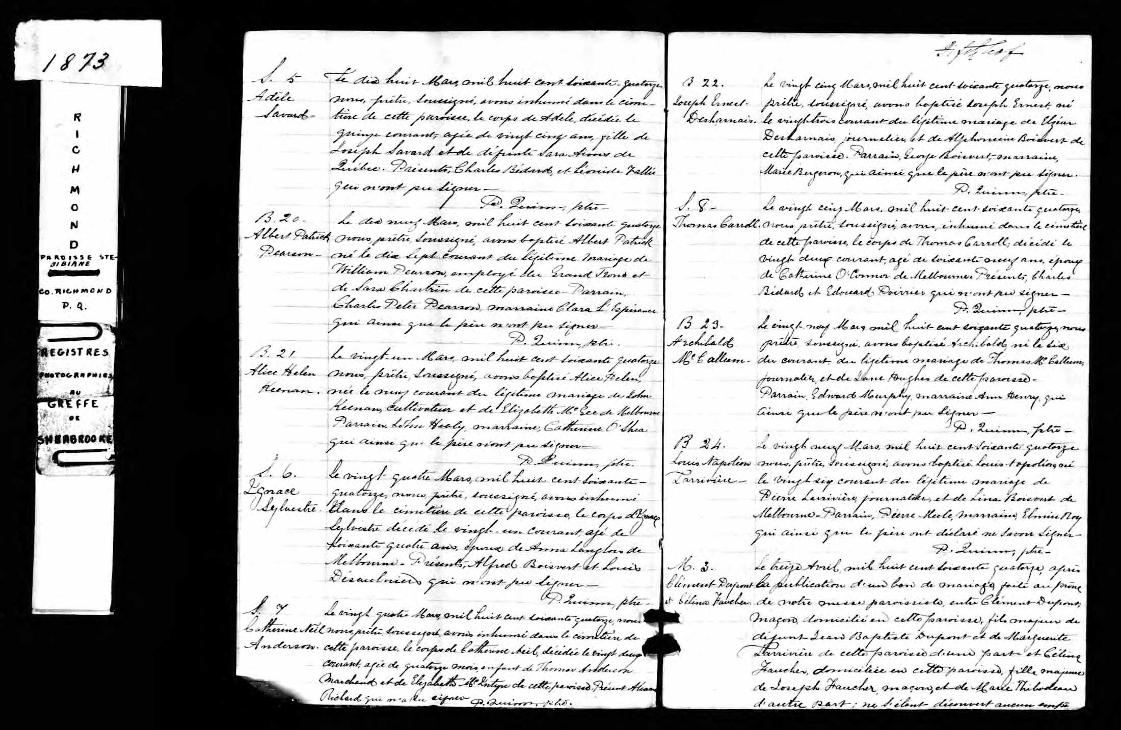 Acte de sépulture