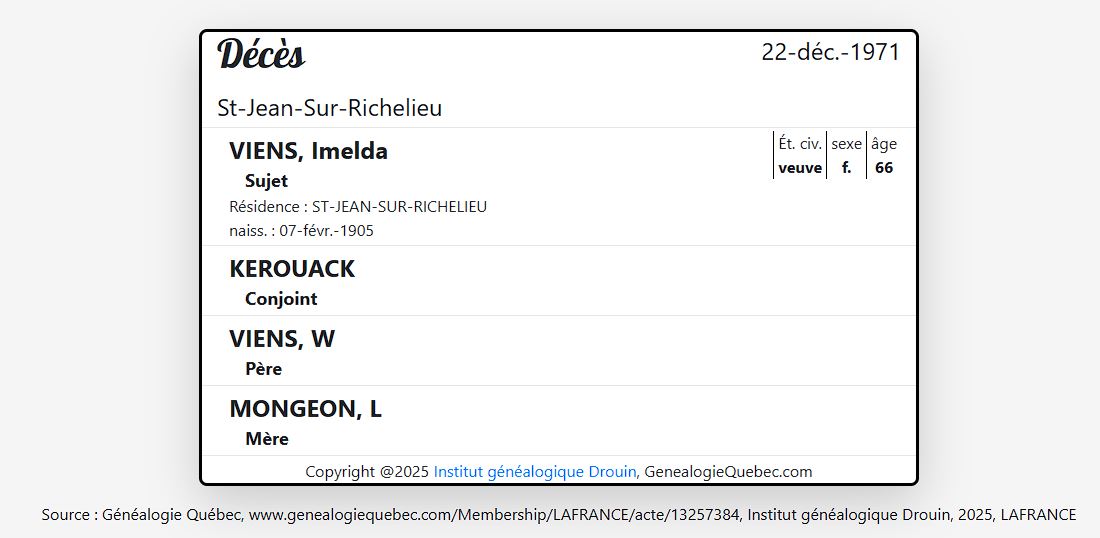 Mention du décès