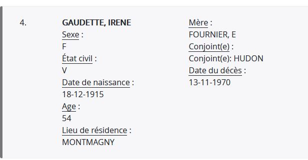 Mention du décès