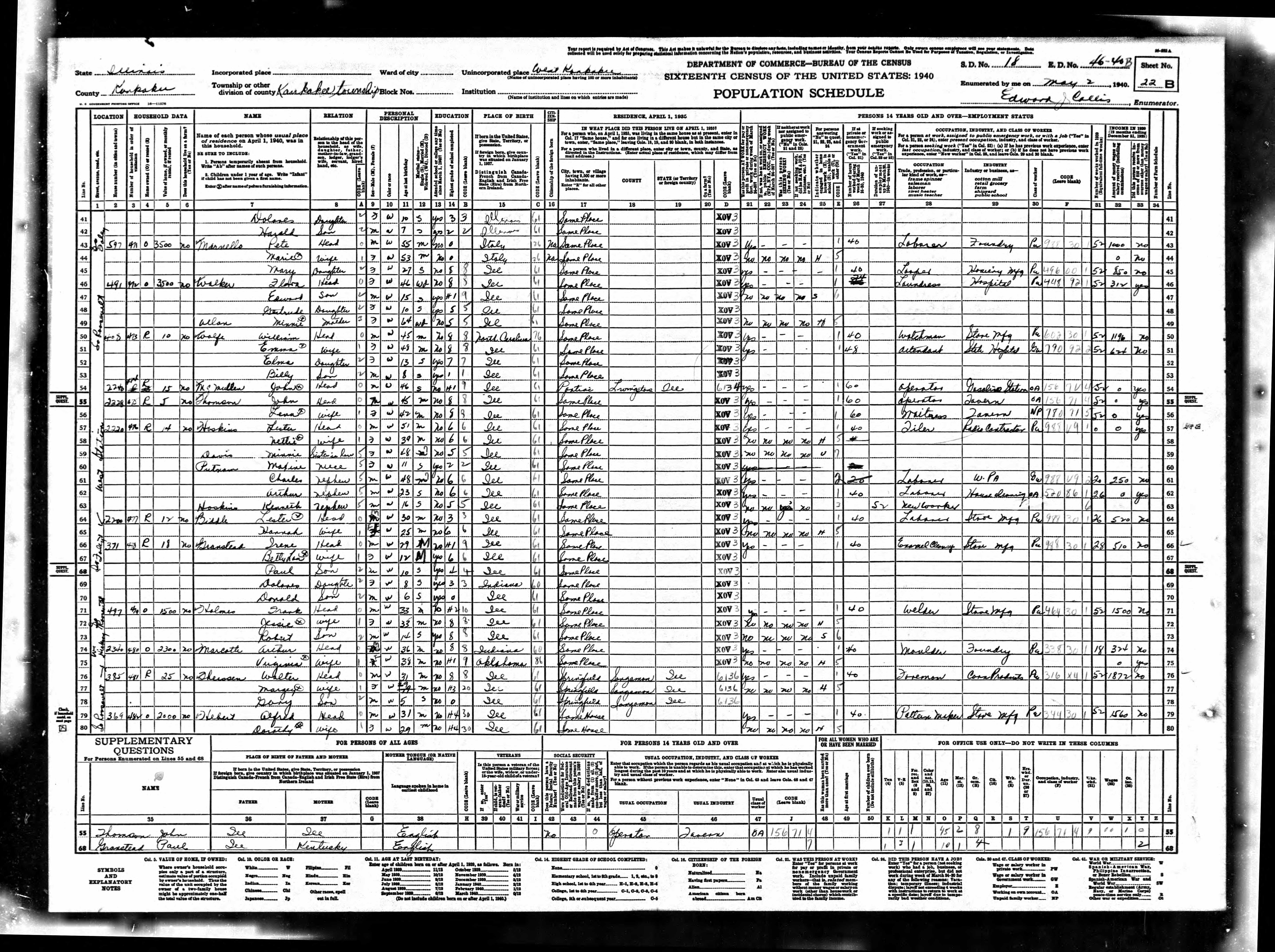 Recensement fédéral américain 1940