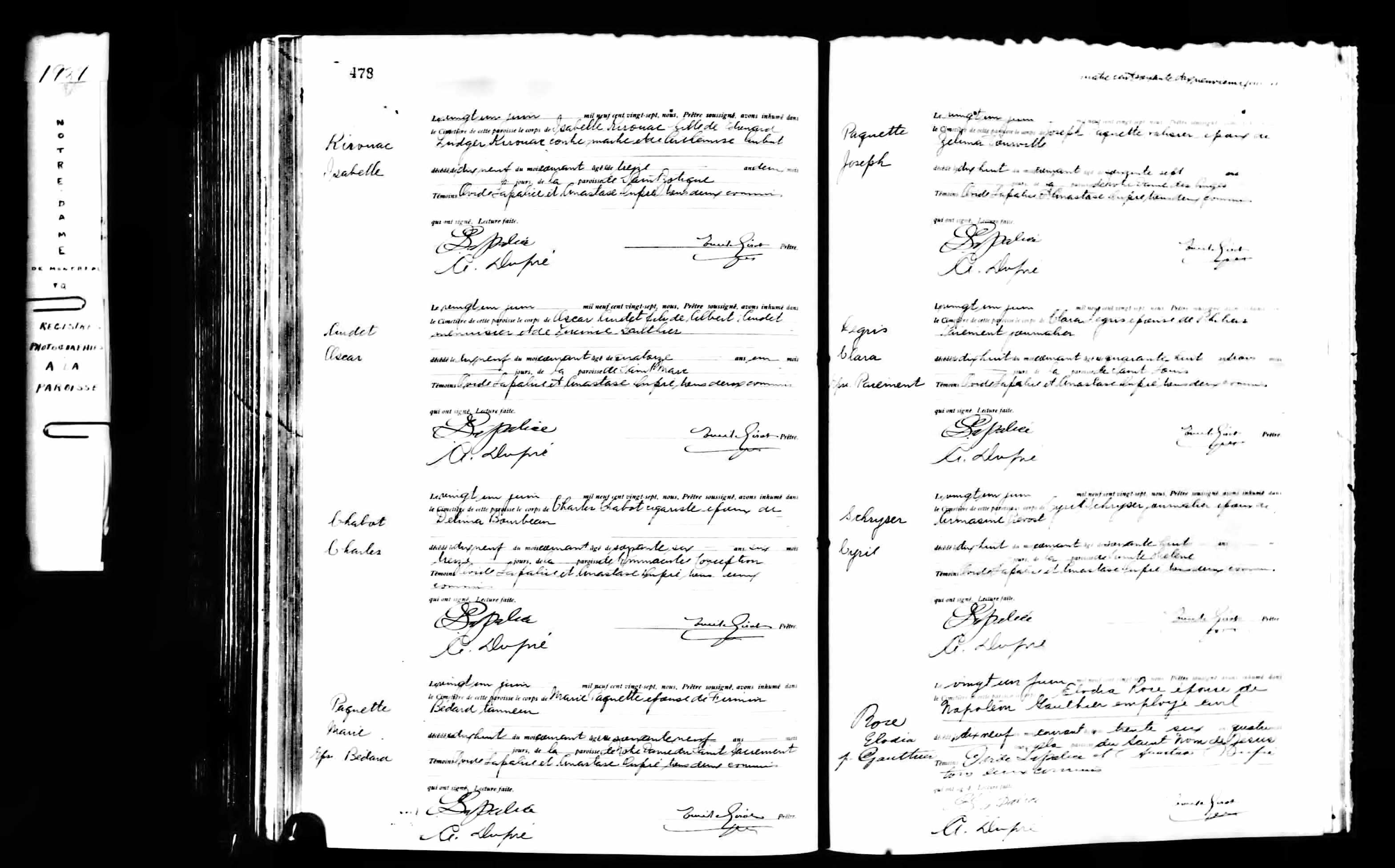 Acte de sépulture