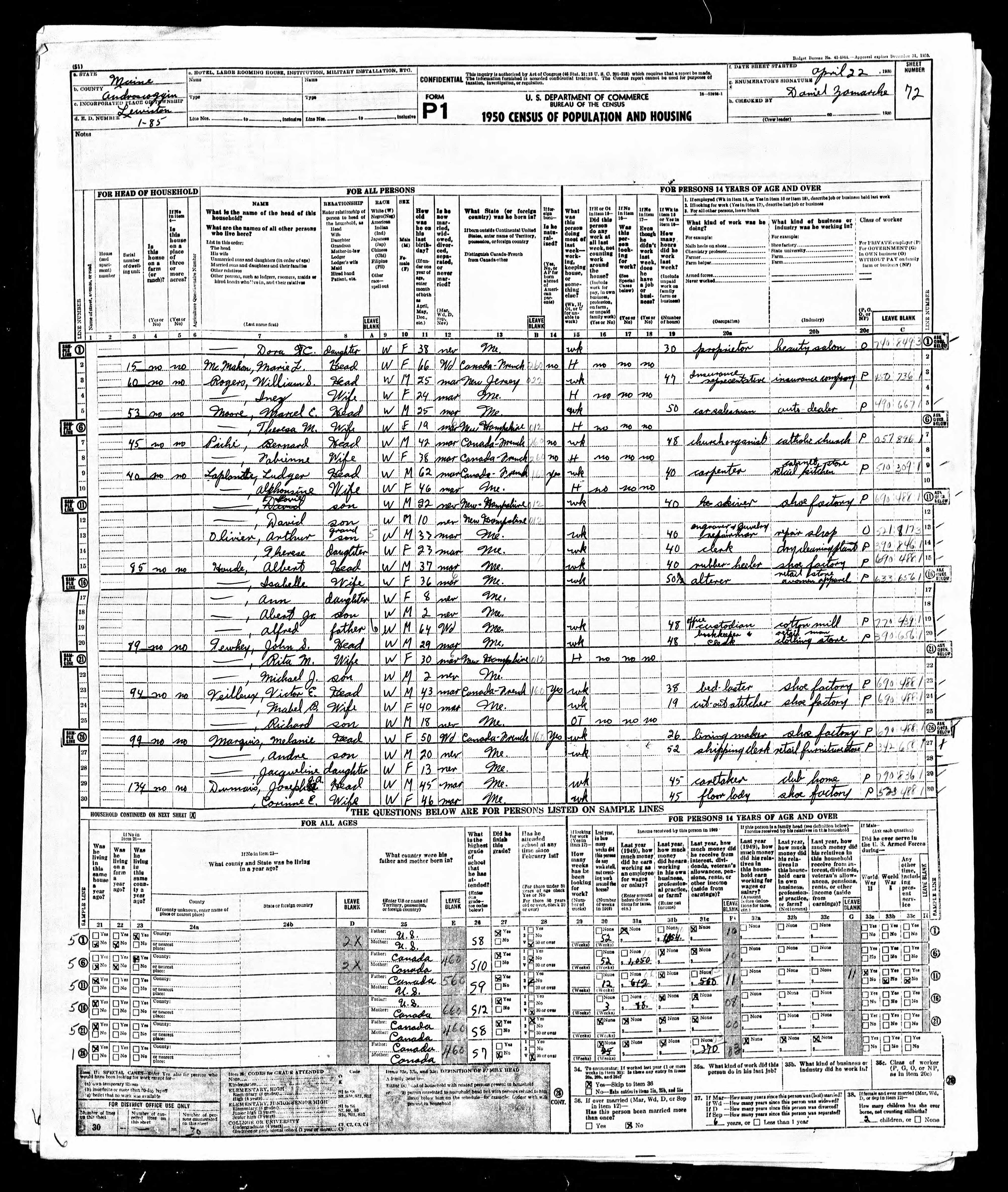 Recensement fédéral américain 1950