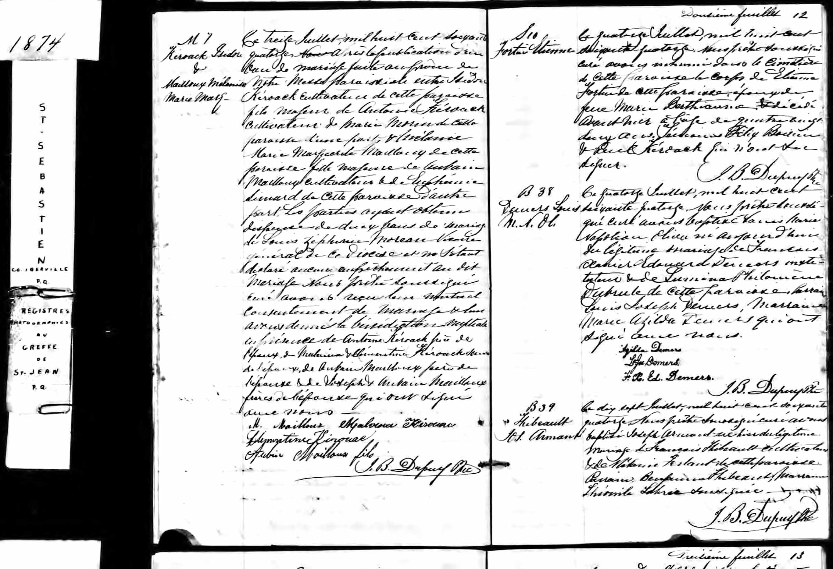 Acte de mariage en premières noces