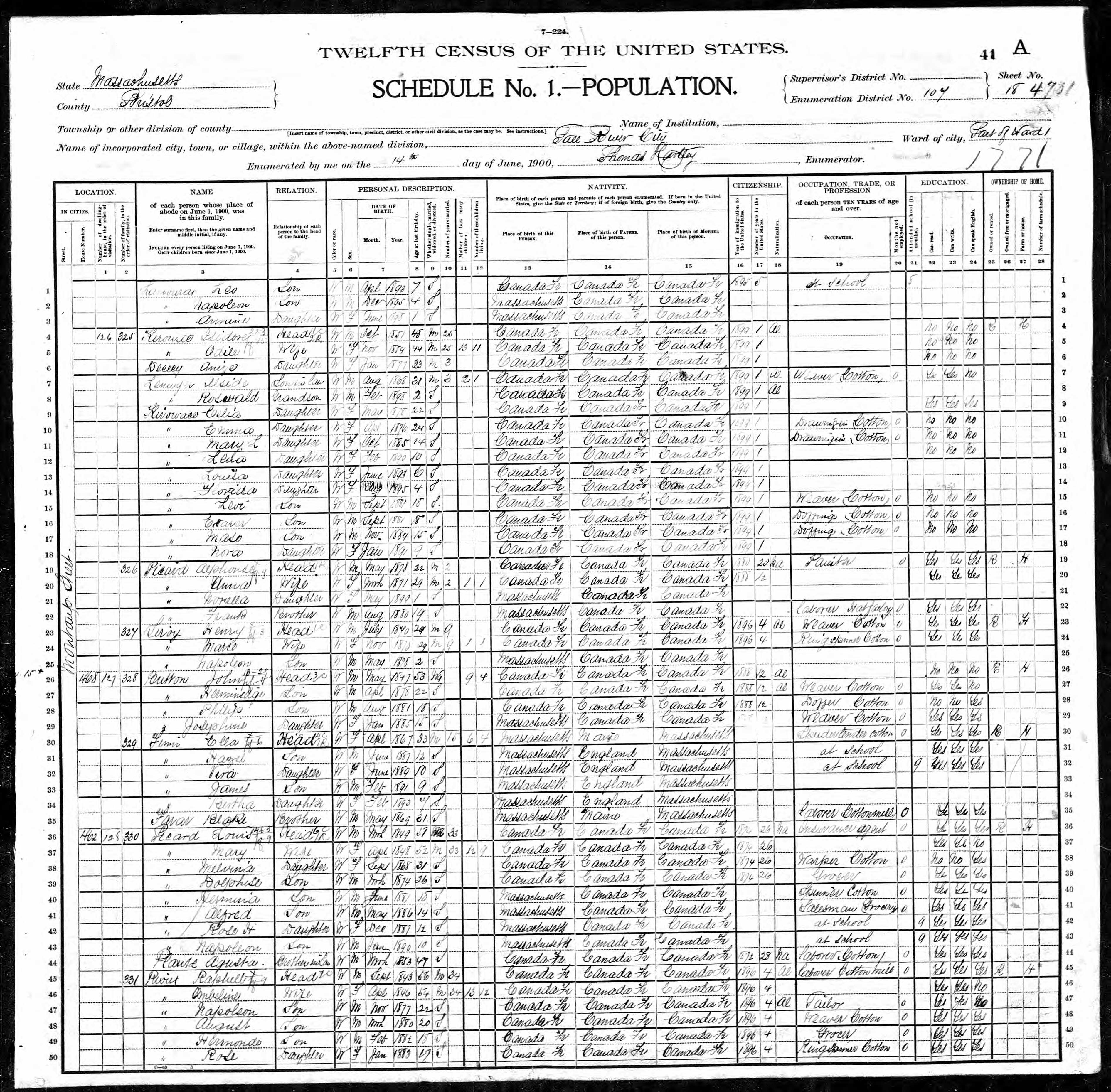 Recensement fédéral américain 1900