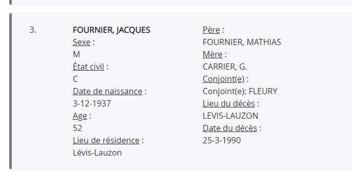Mention du décès