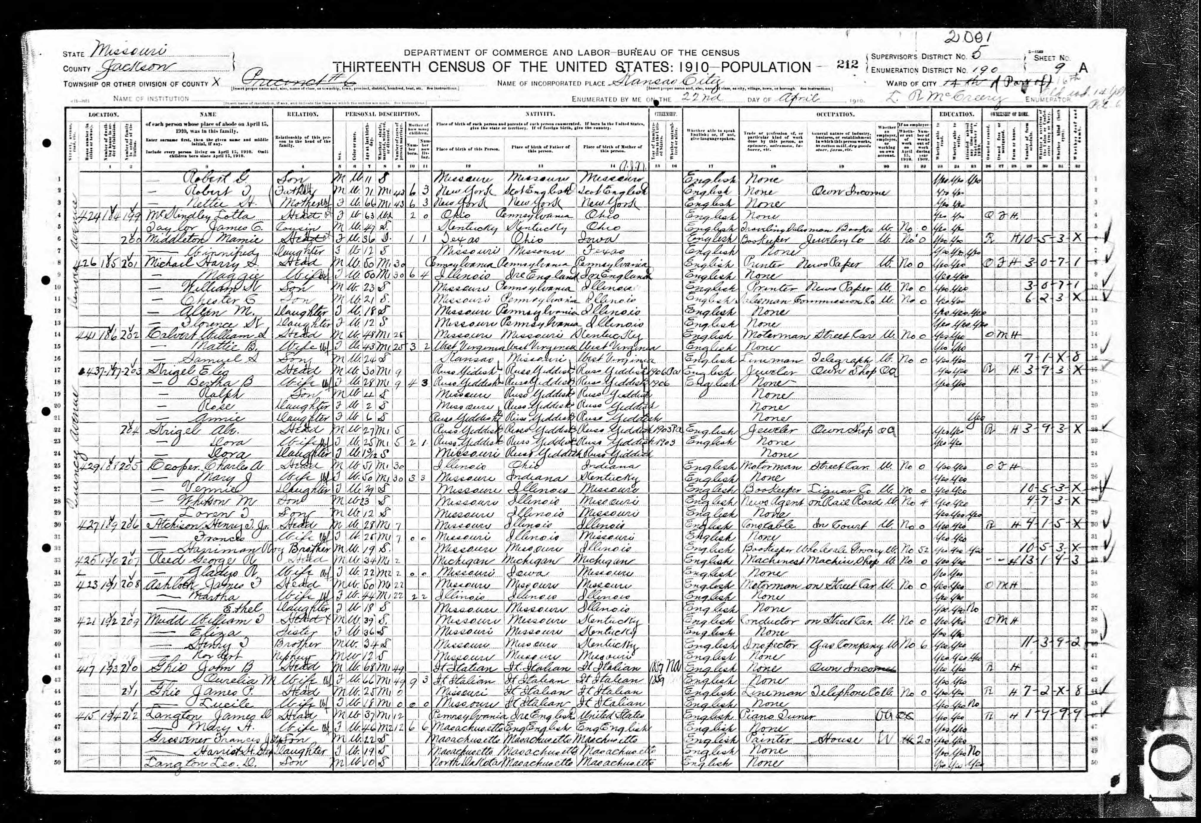 Recensement fédéral américain 1910