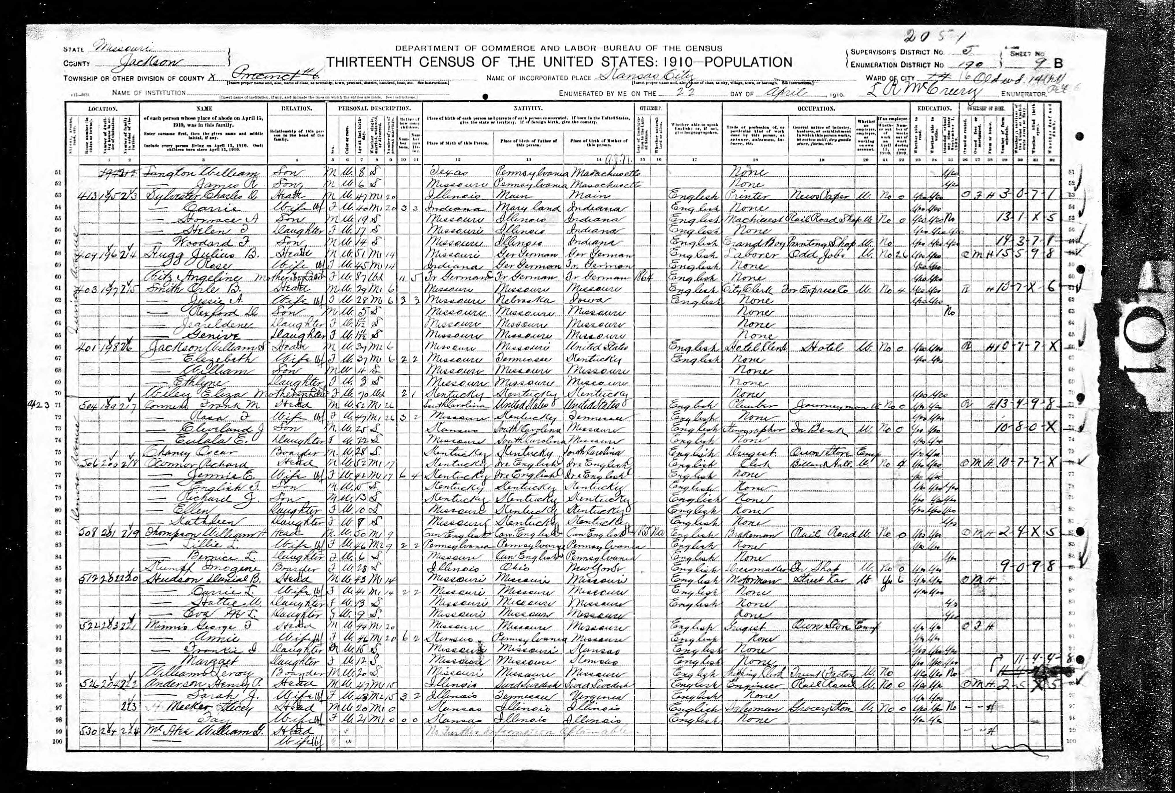 Recensement fédéral américain 1910
