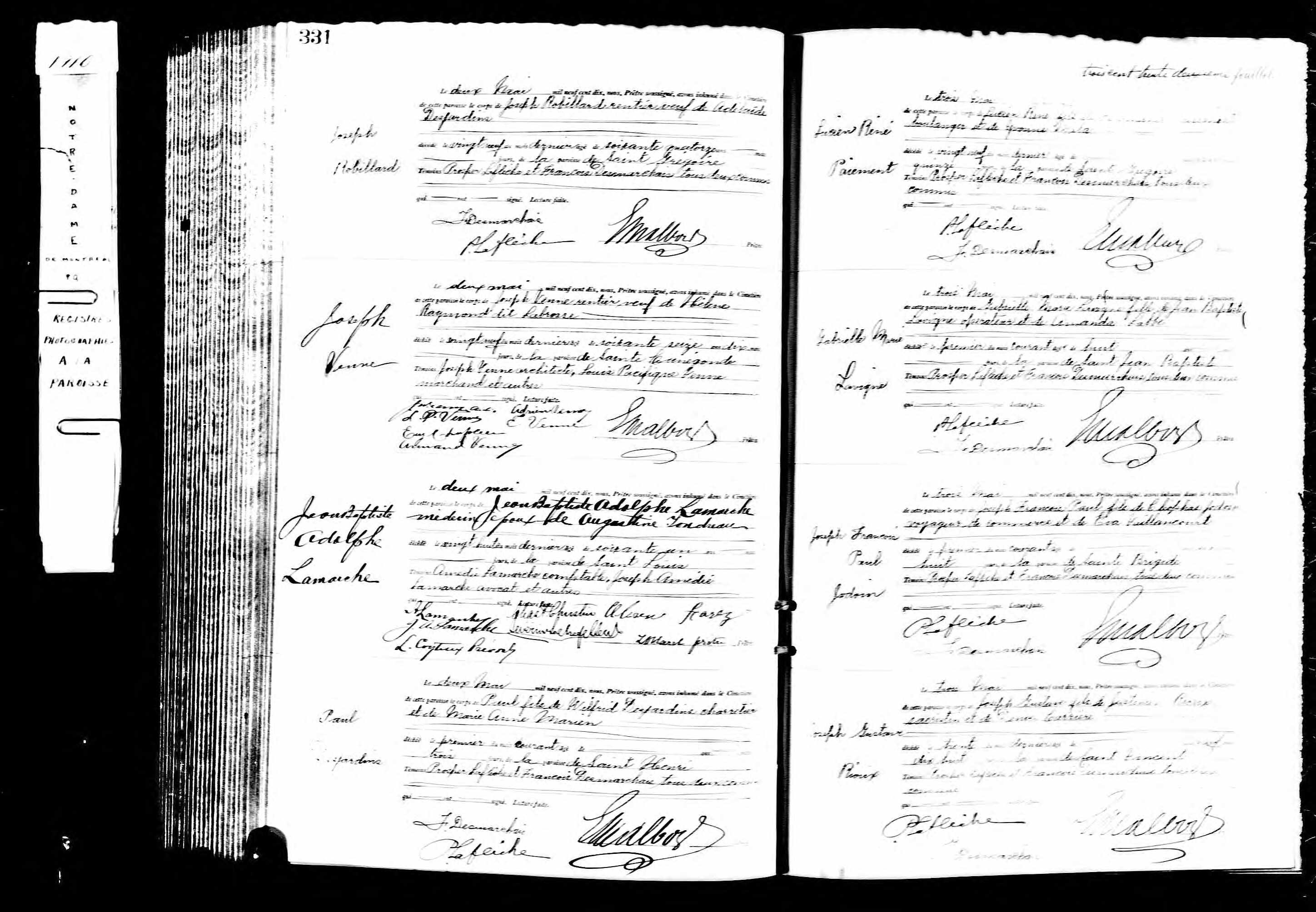 Acte de sépulture