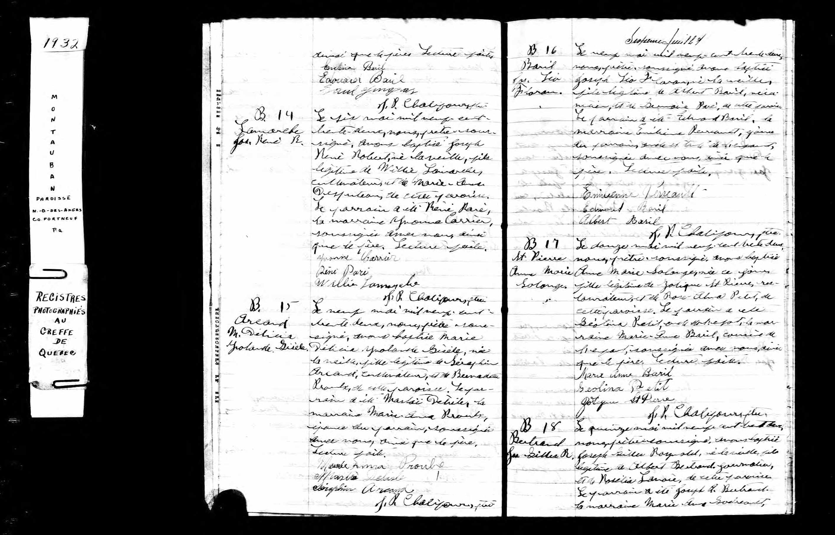 Acte de baptême Acte de baptême