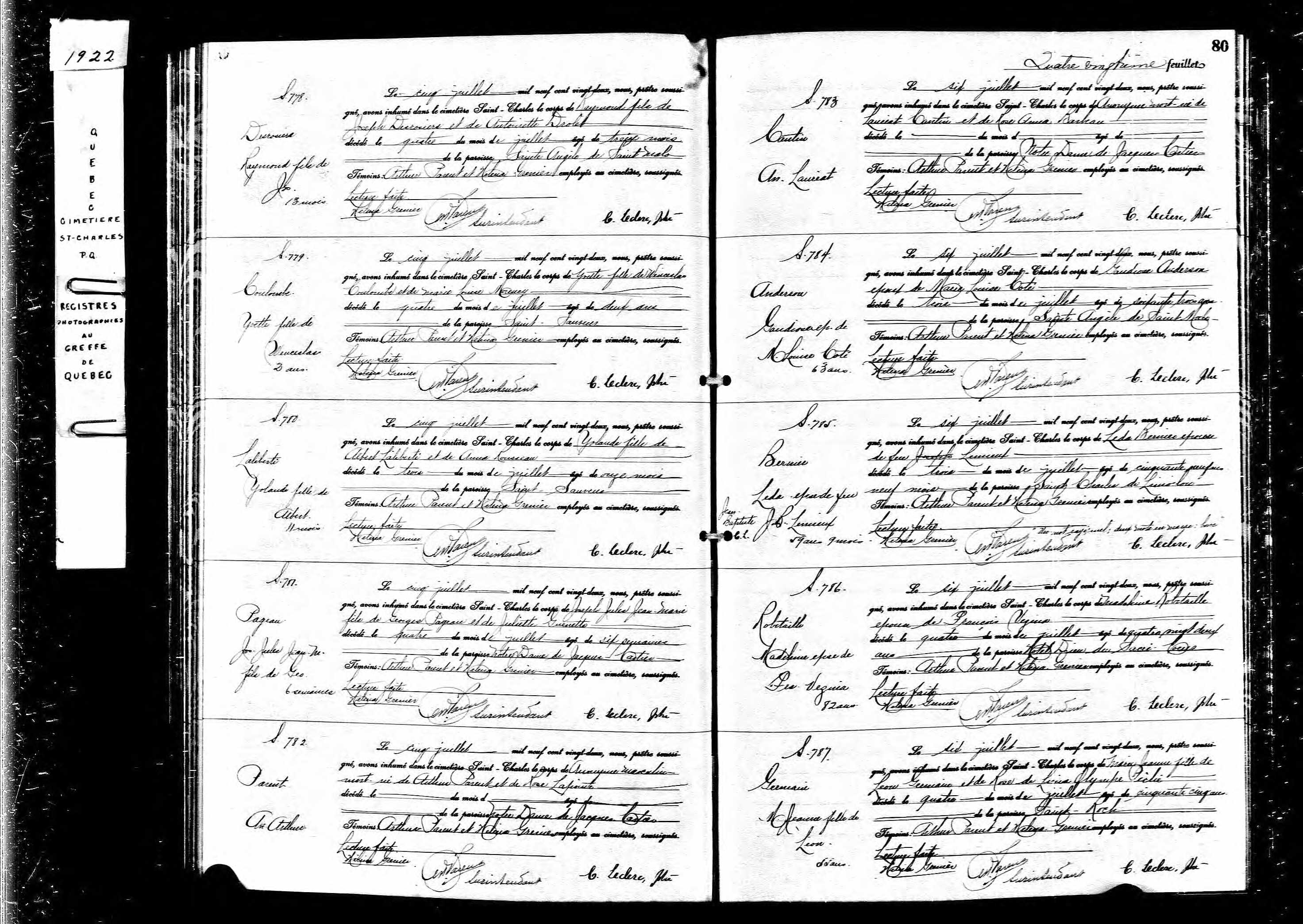 Acte de sépulture