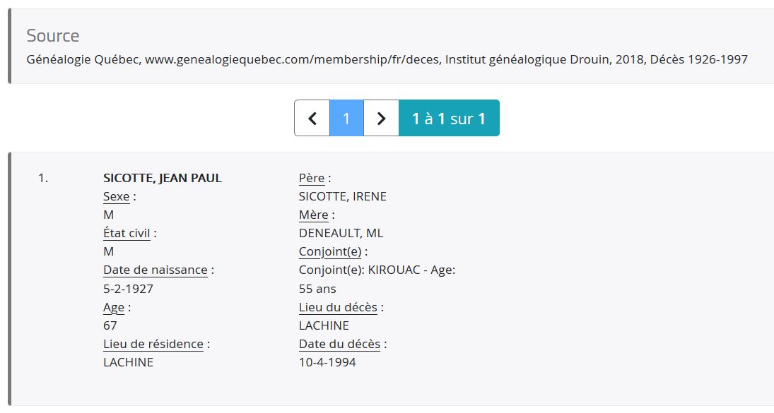 Mention du décès Mention du décès