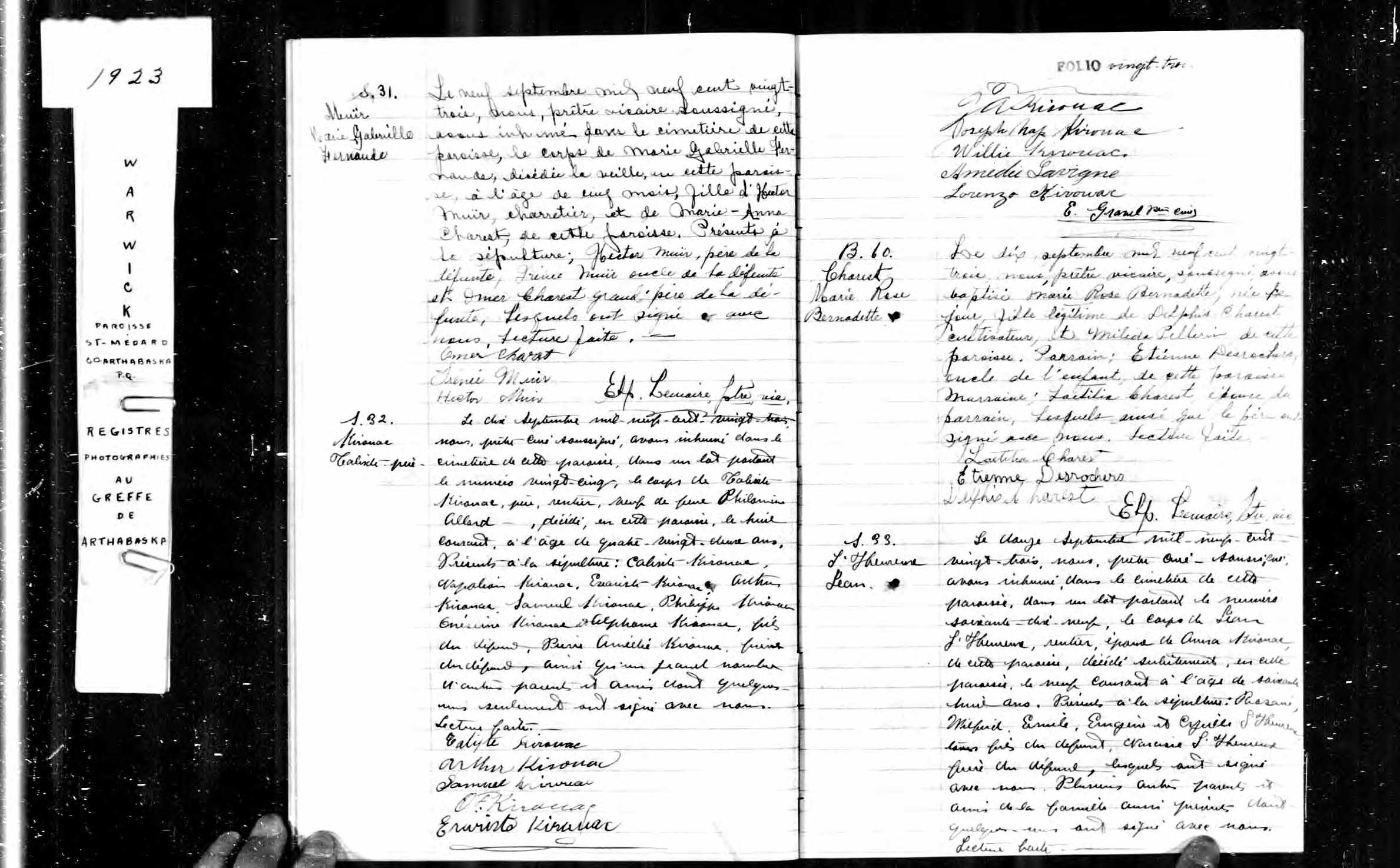  Acte de sépulture