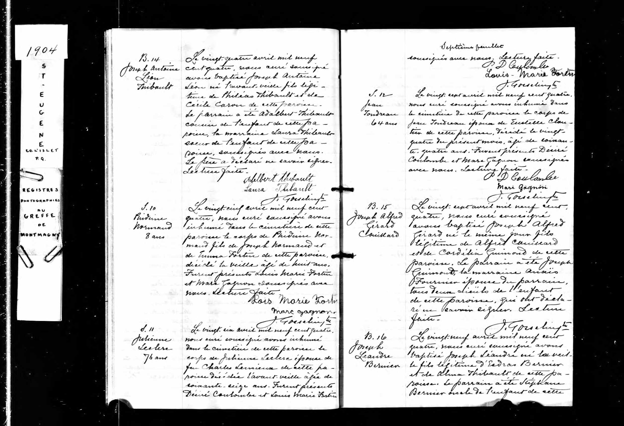 Acte de sépulture