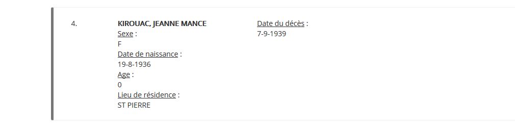 Mention du décès