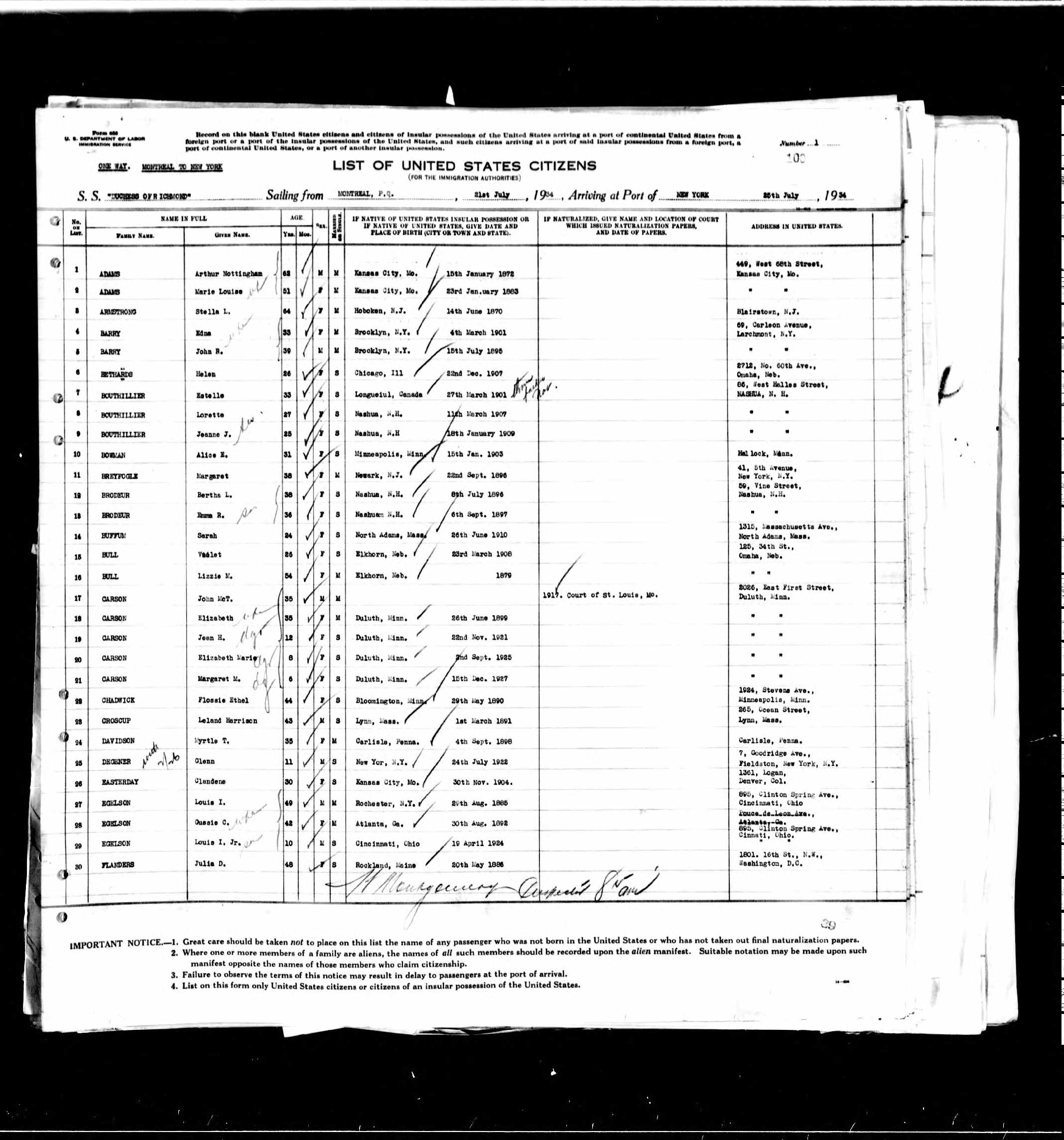 Mention de la date de naissance