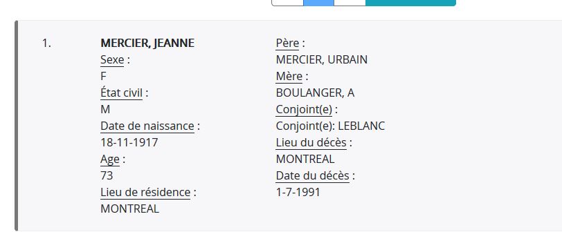 Mention du décès