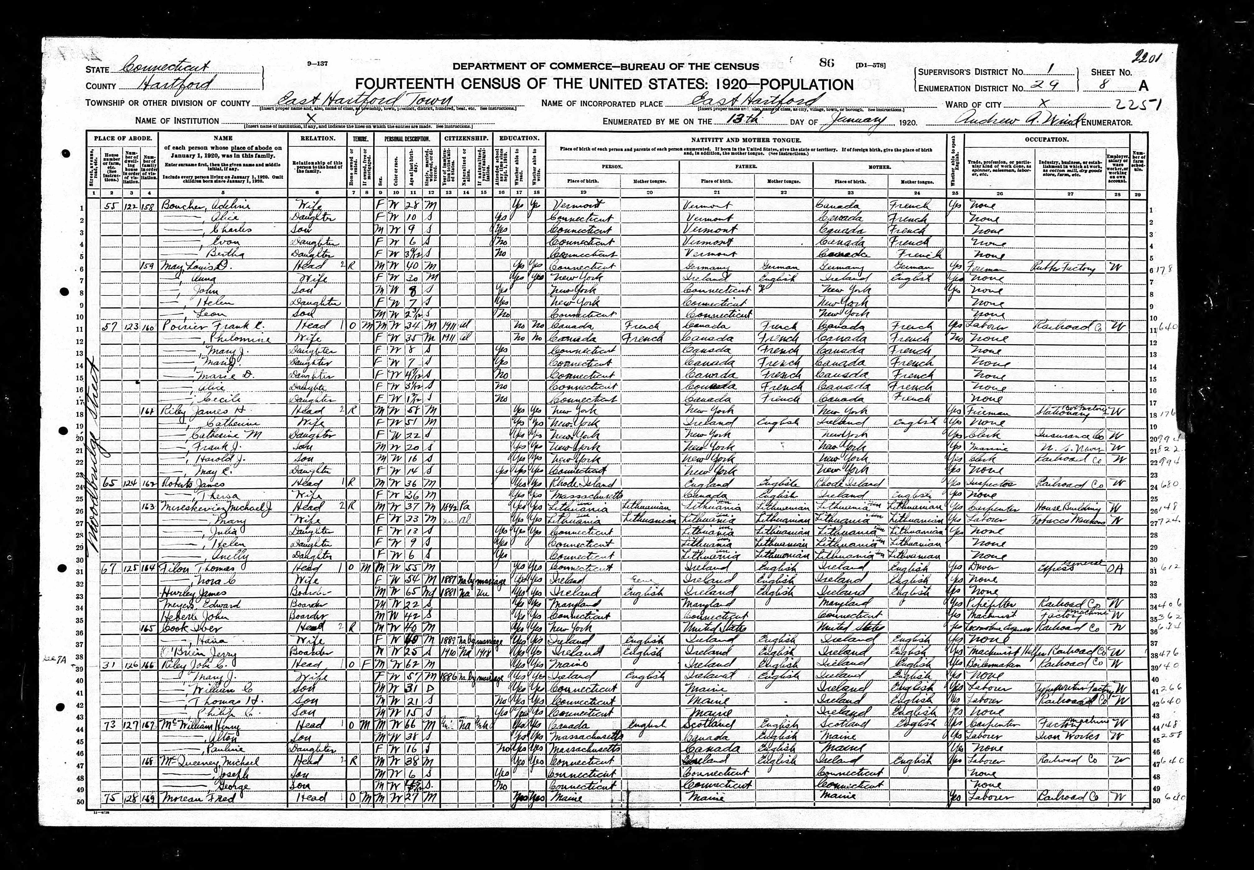 Recensement fédéral américain 1920