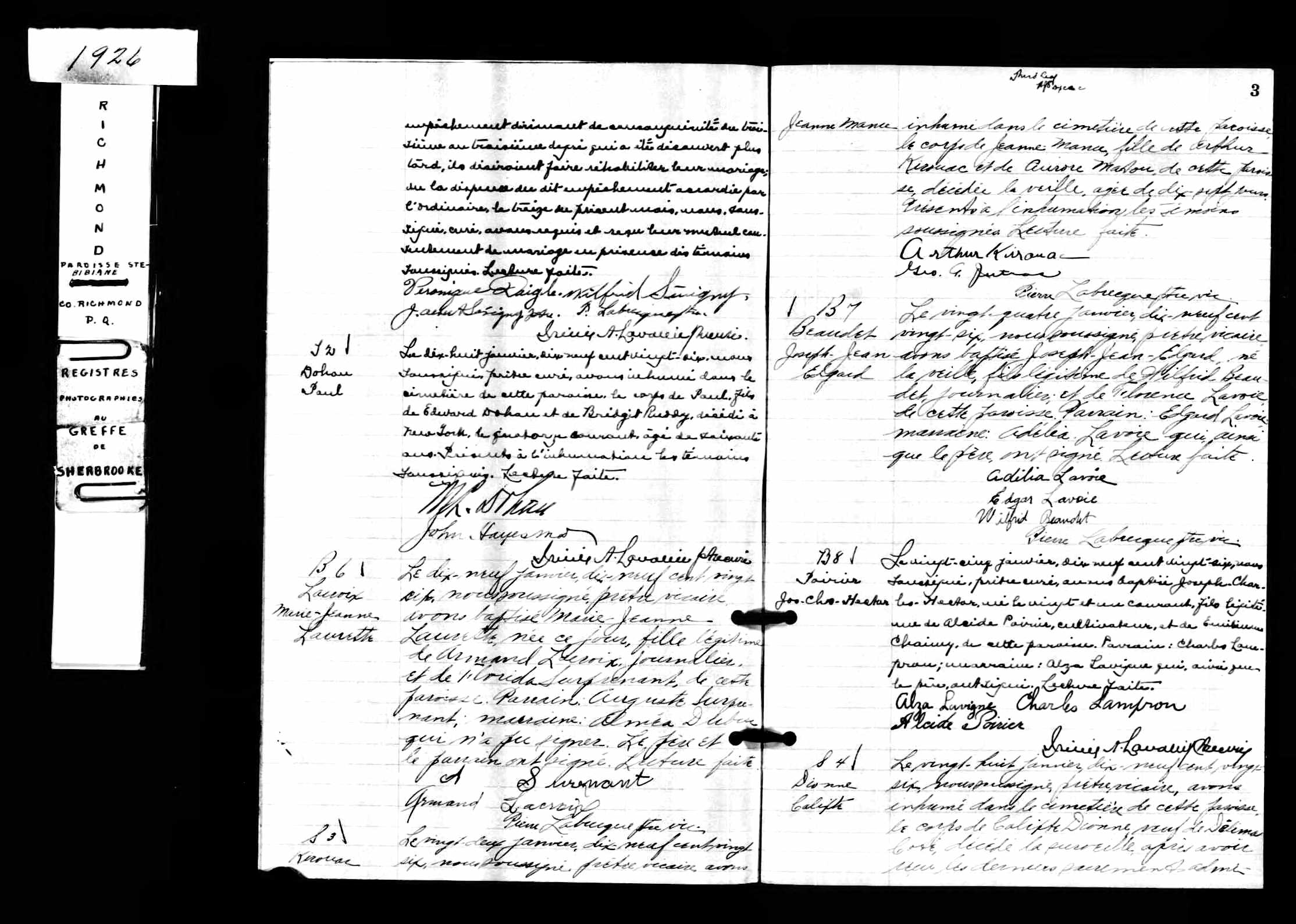 Acte de sépulture