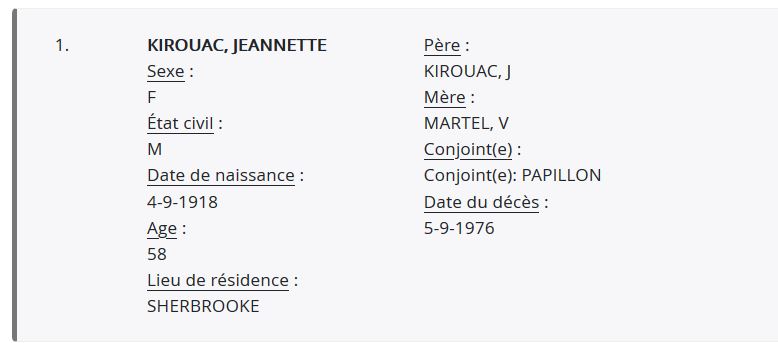 Mention du décès