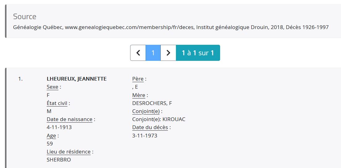 Mention du décès