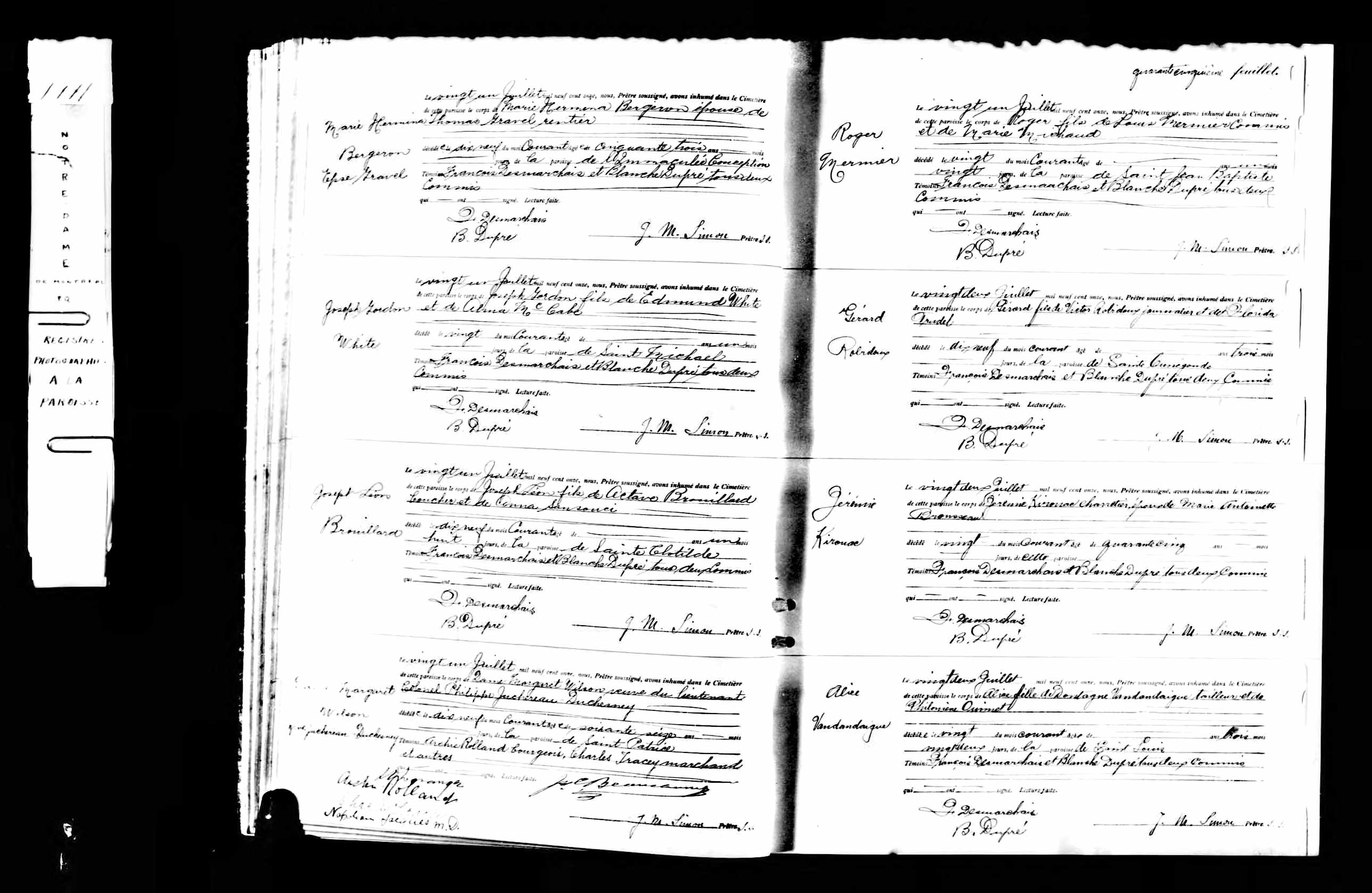 Acte de sépulture