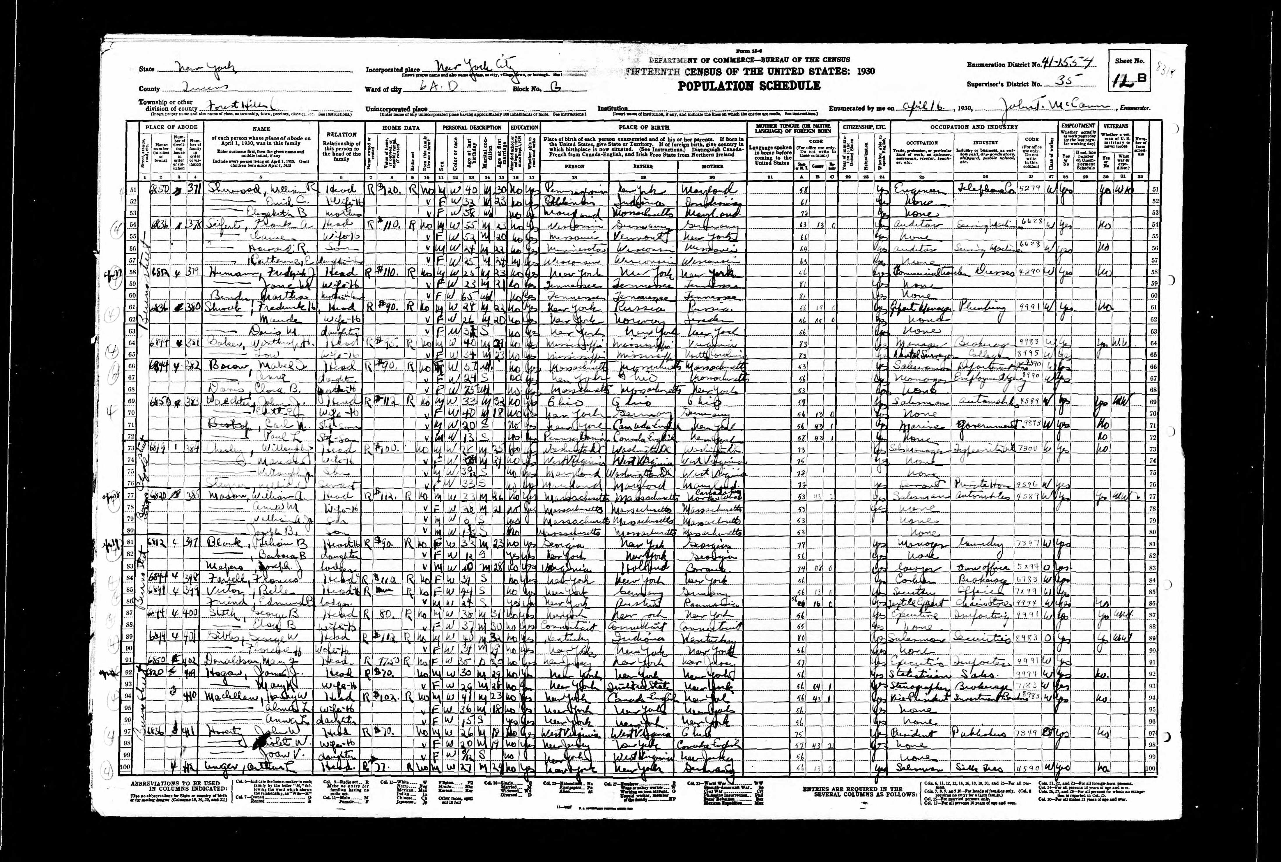 Recensement fédéral américain 1930
