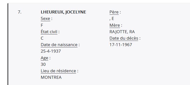 Mention du décès