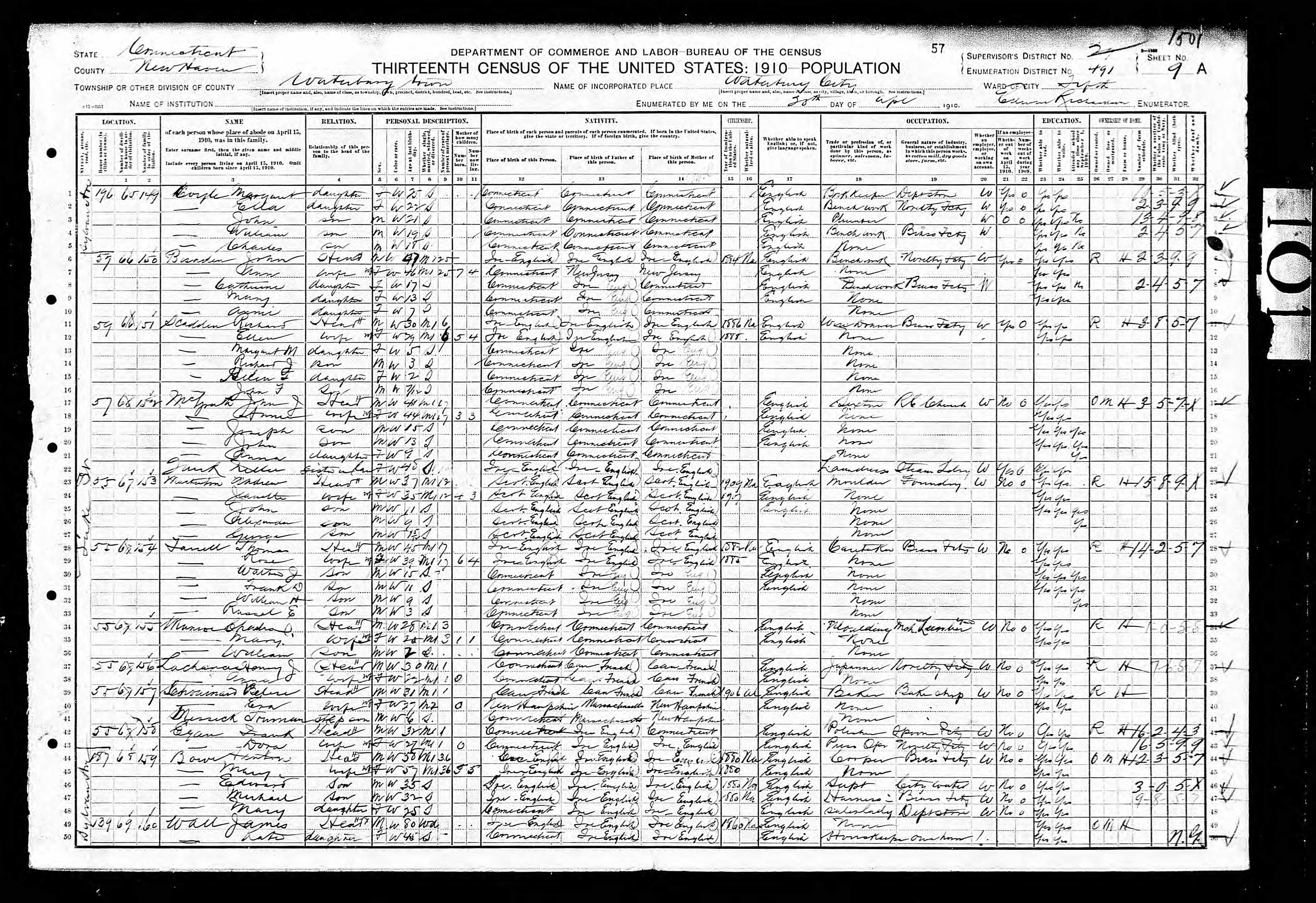 Recensement fédéral américain 1910