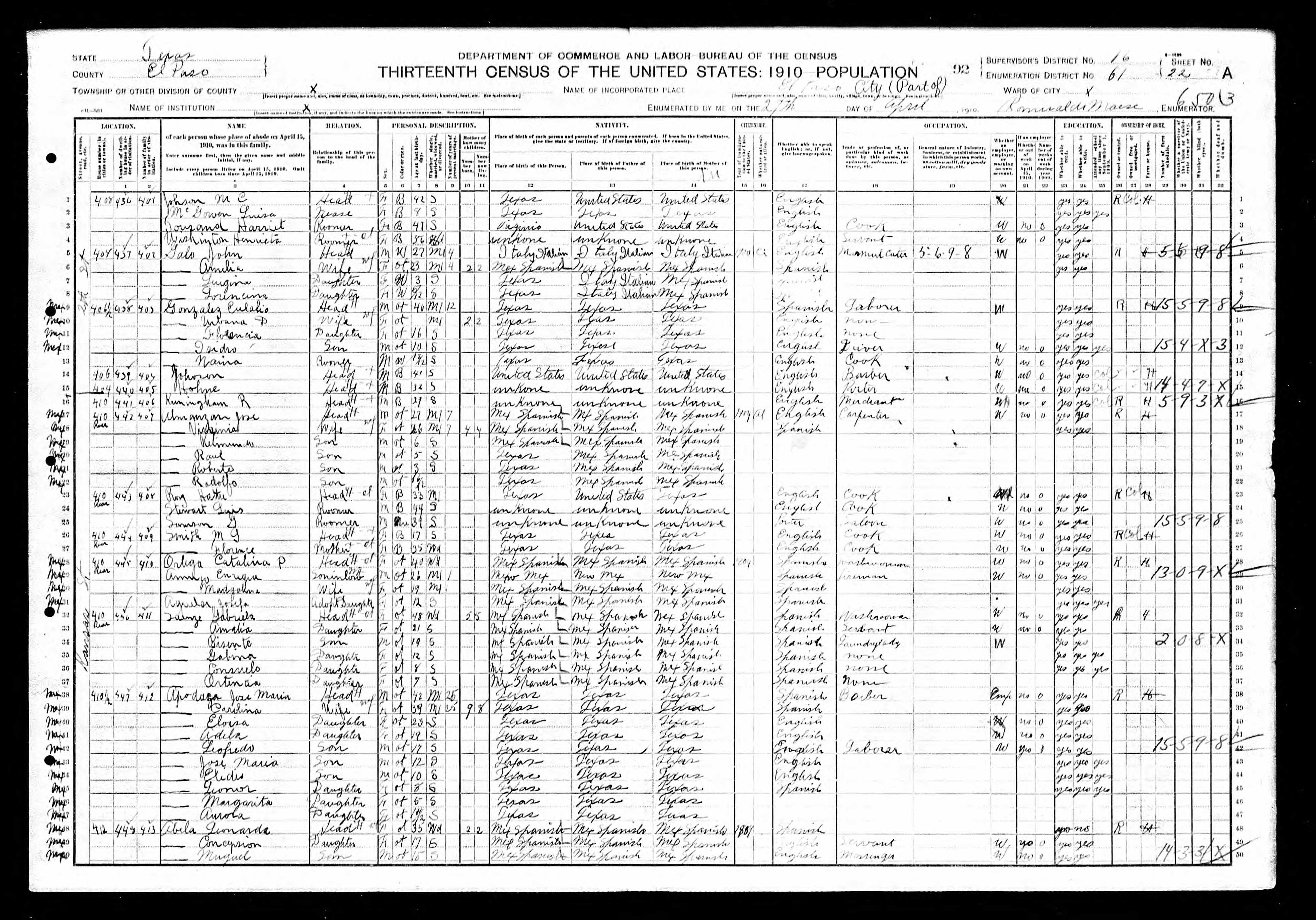 Recensement fédéral américain 1910