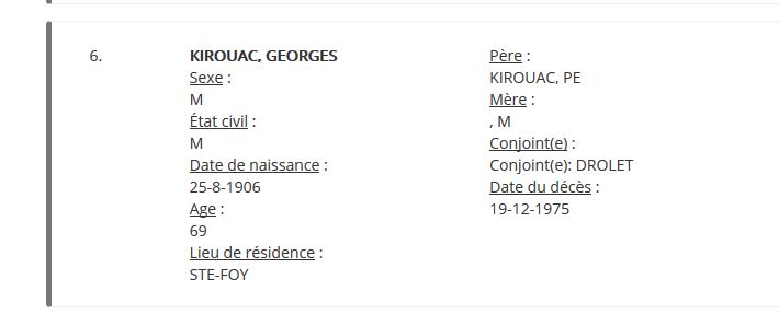 Mention du décès
