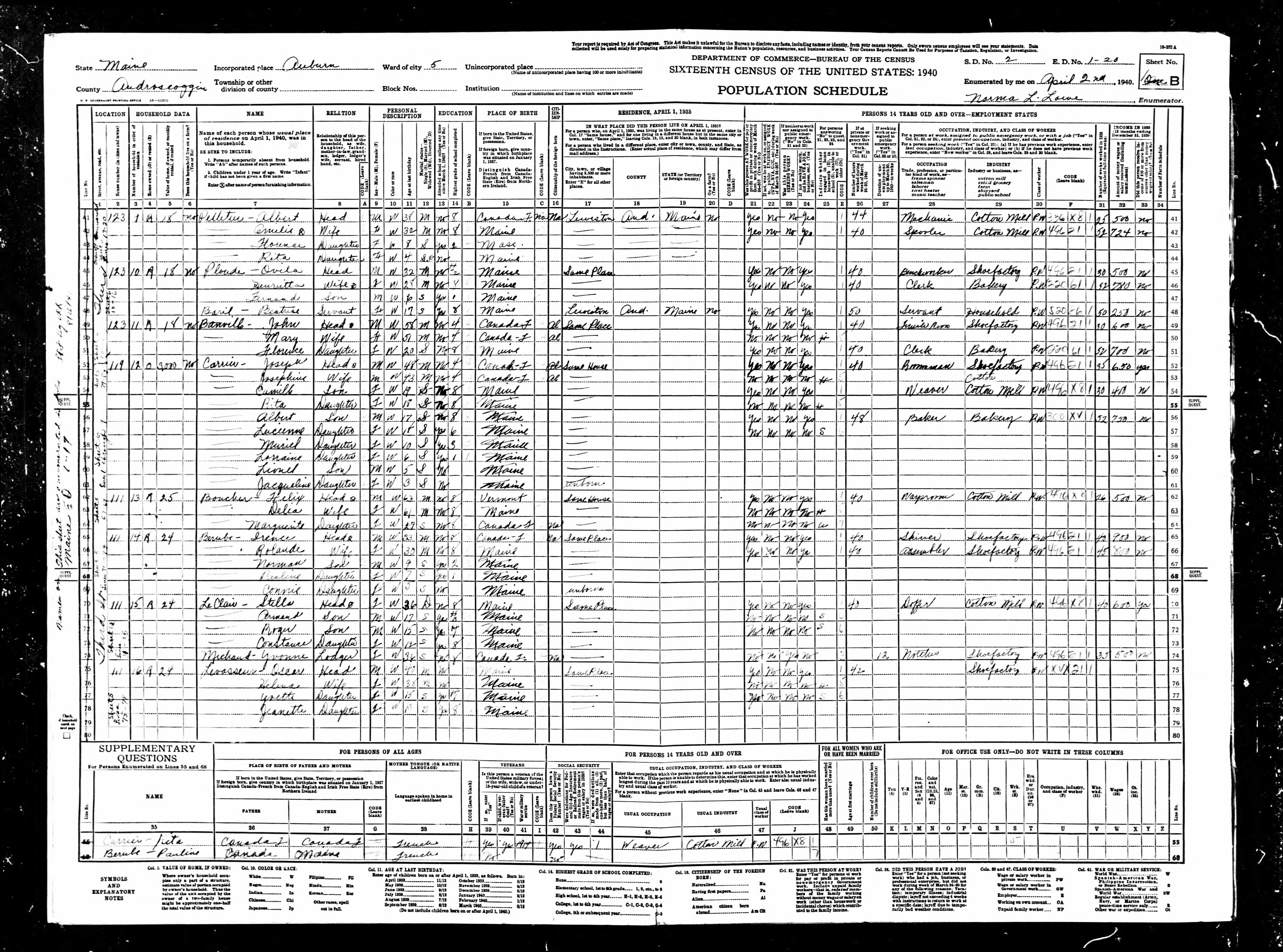 Recensement fédéral américain 1940