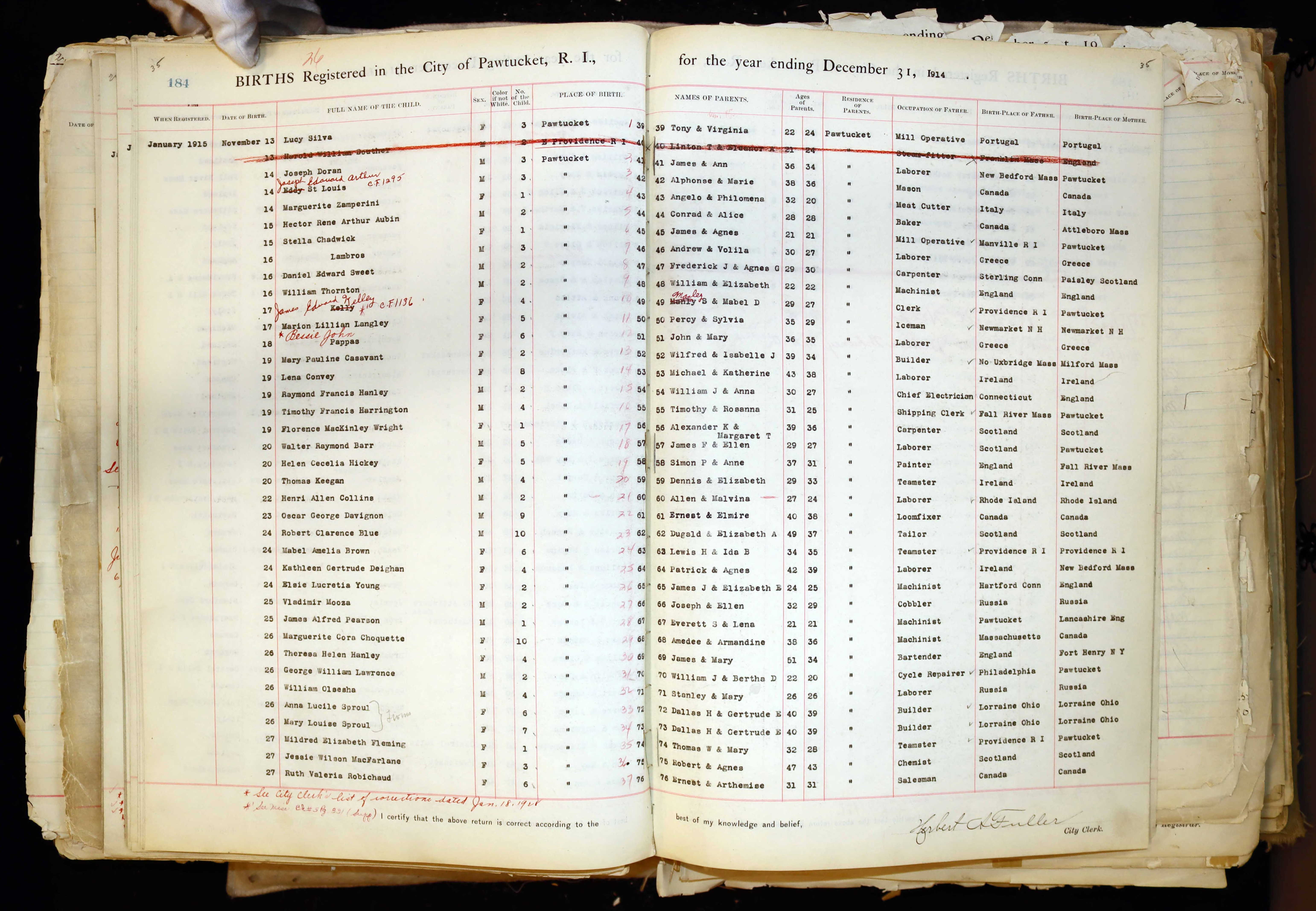 Enregistrement de la naissance Enregistrement de la naissance