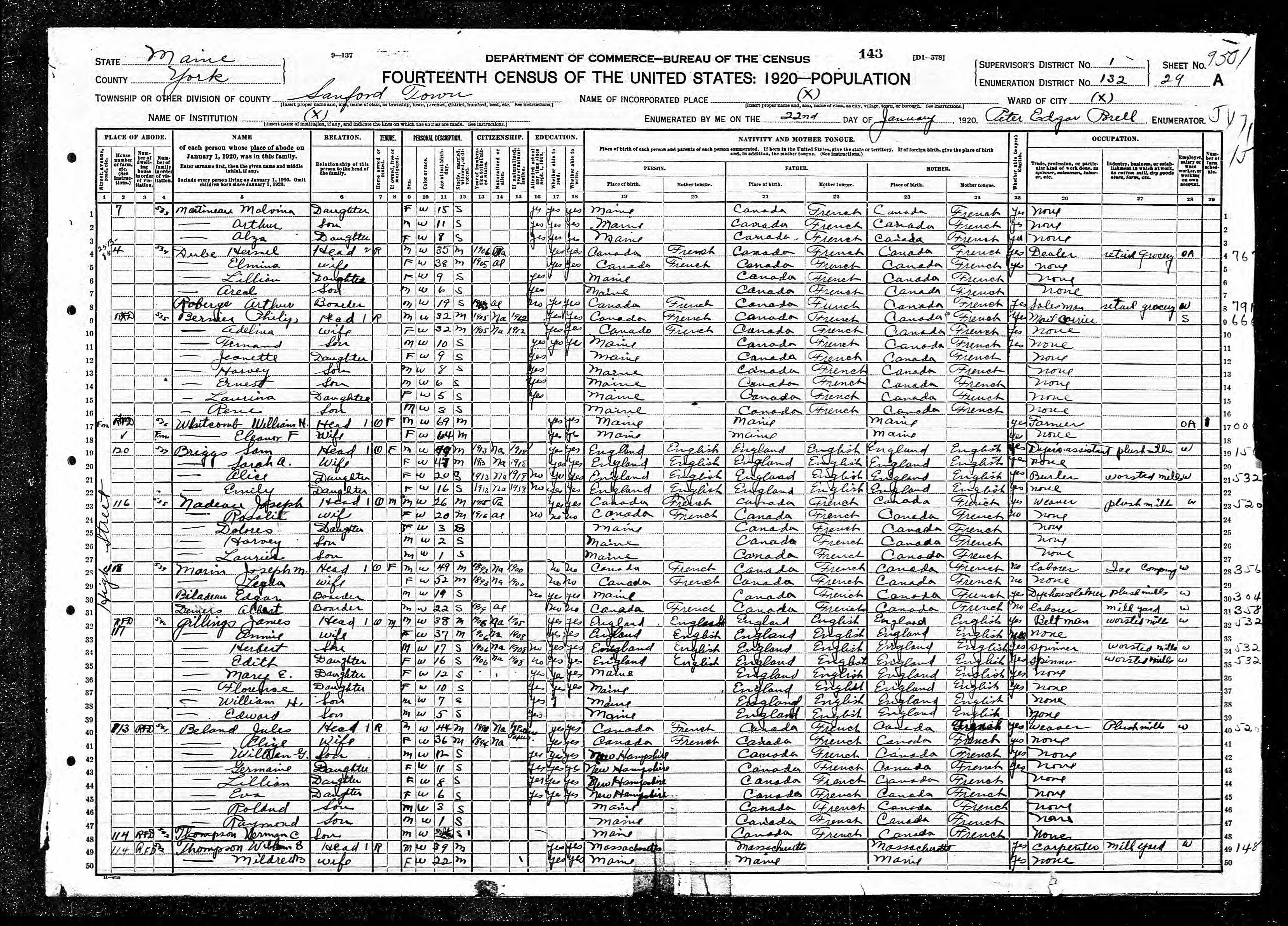 Recensement fédéral américain 1920