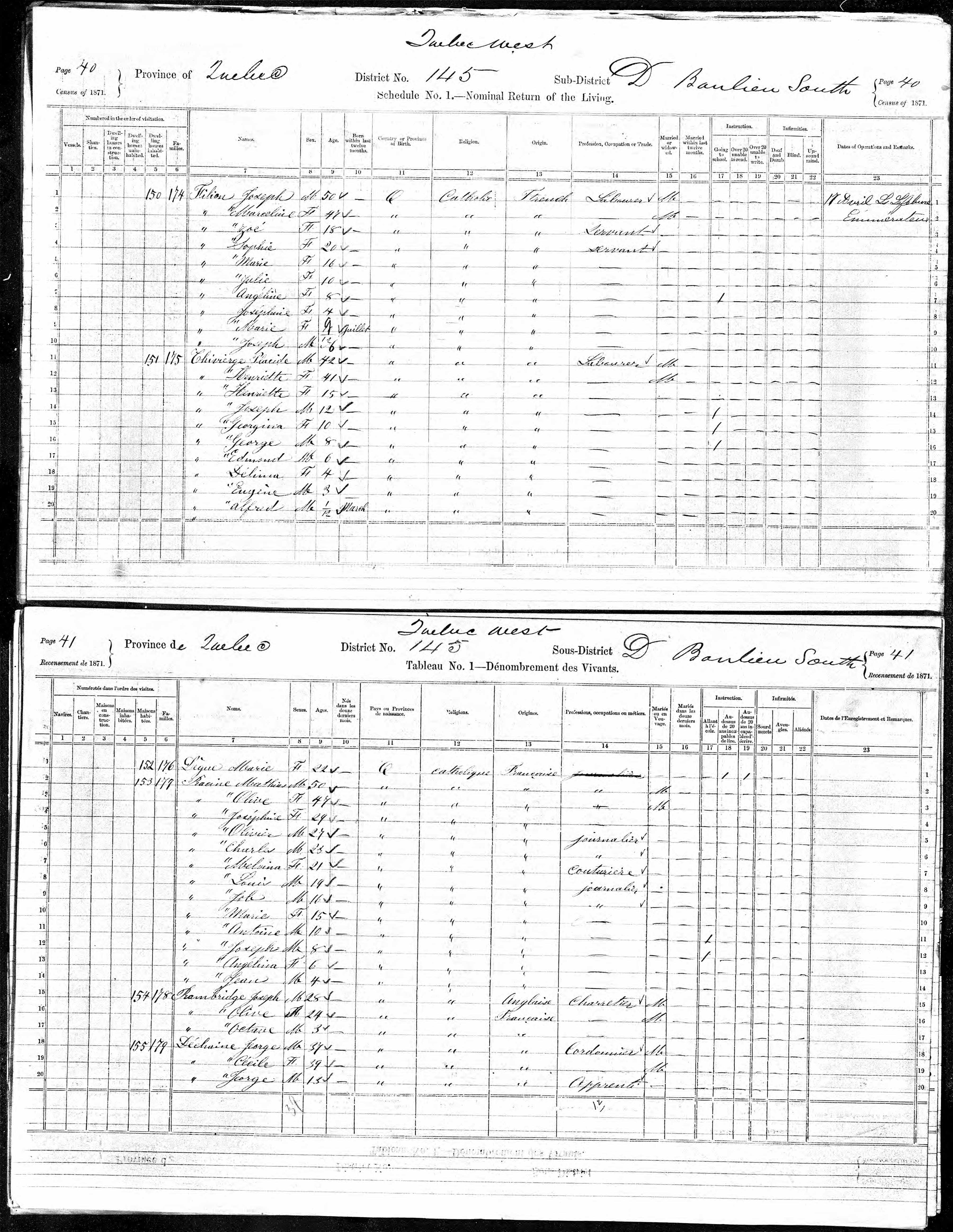 Recensement canadien 1871