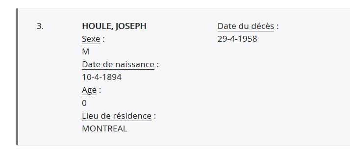 Mention du décès