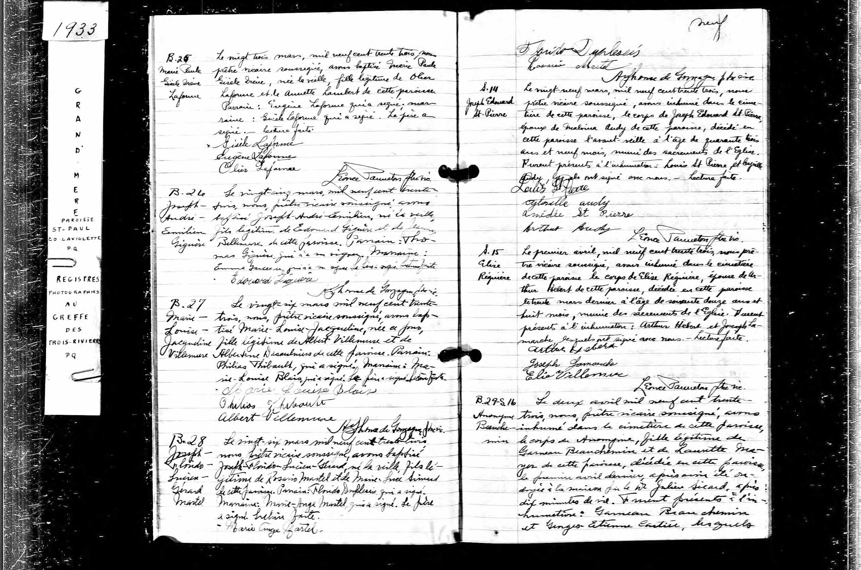 Acte de sépulture