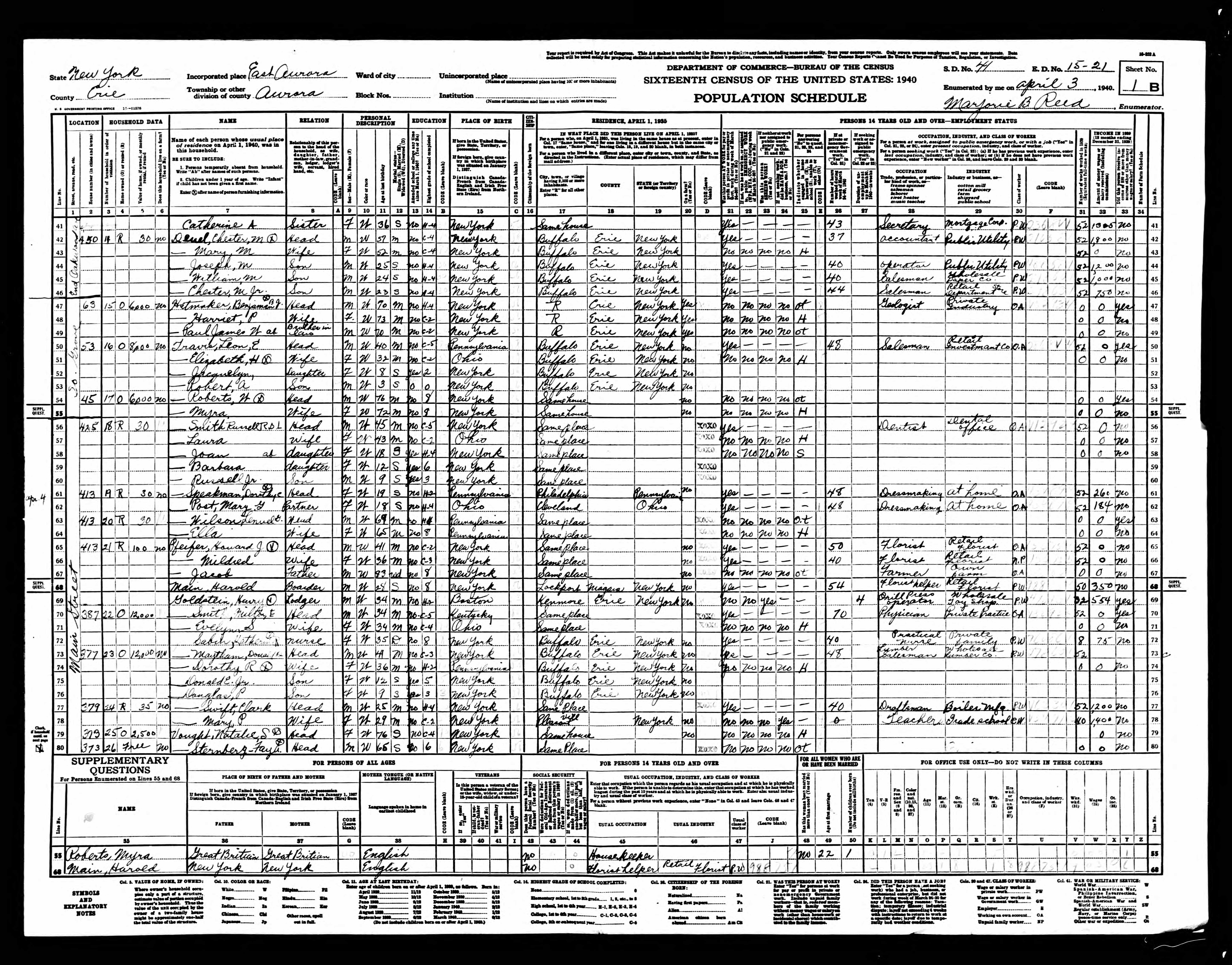 Recensement fédéral américain 1940