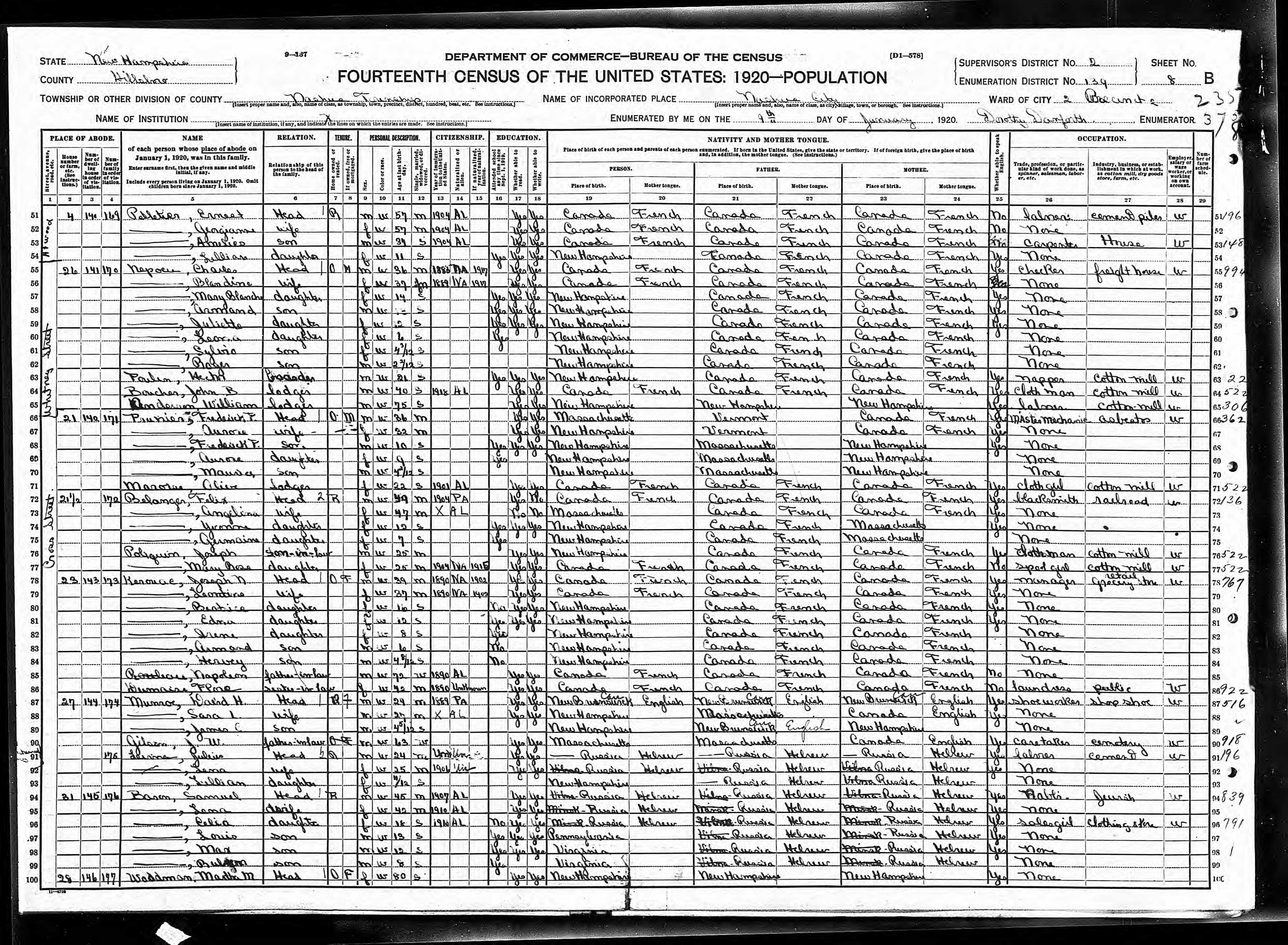 Recensement fédéral américain 1920