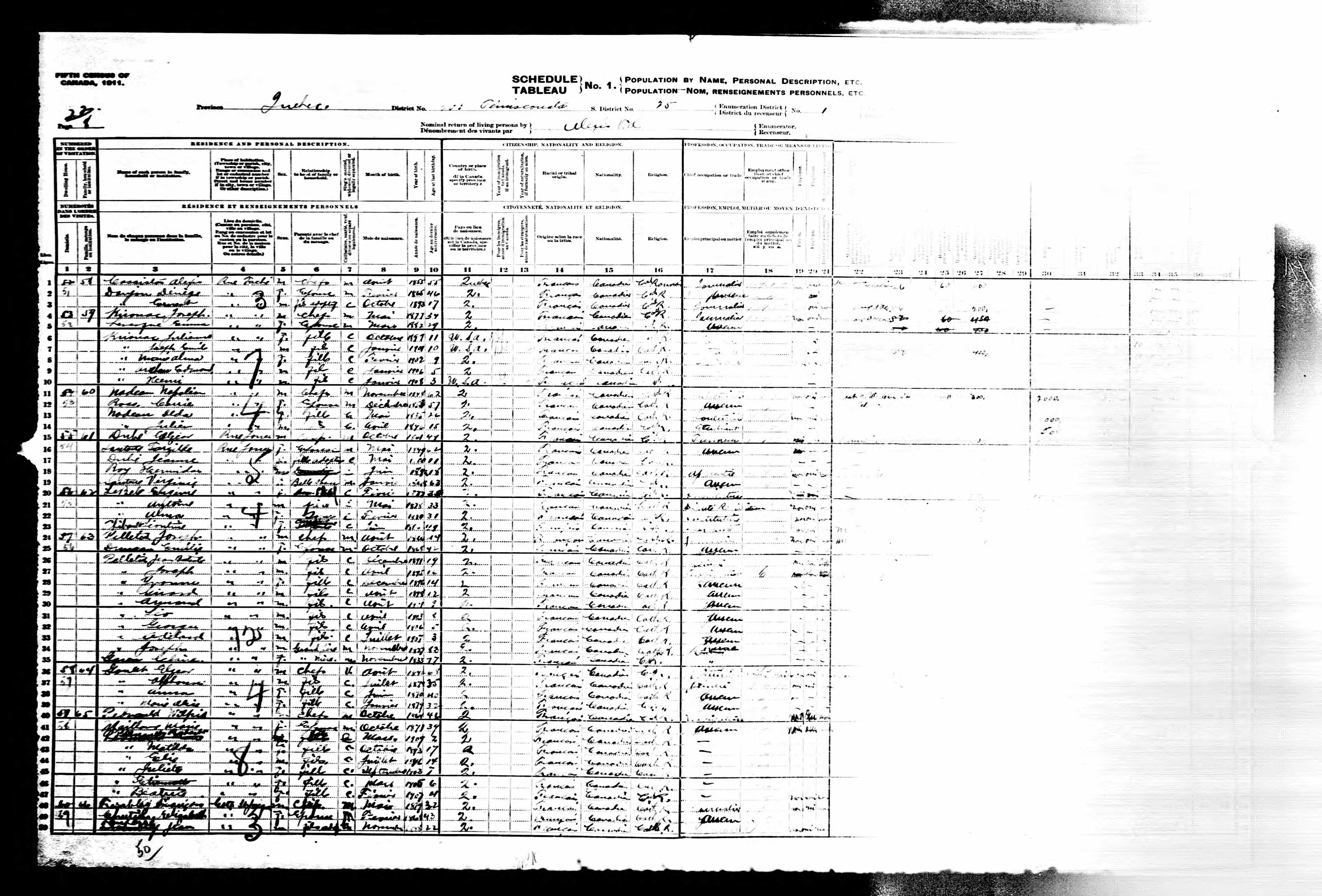 Recensement canadien 1911