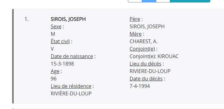 Mention du décès