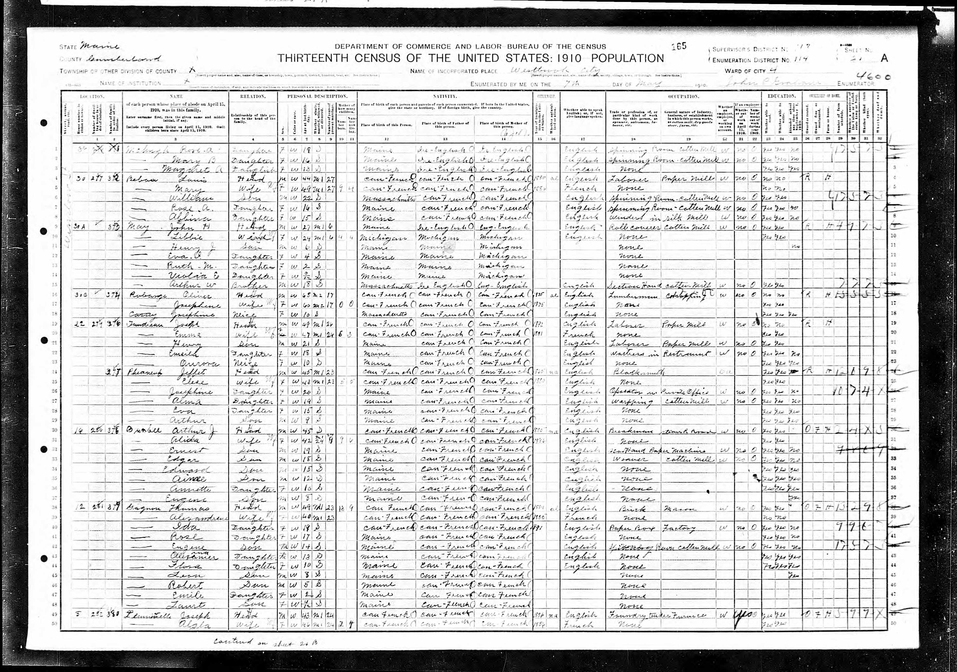 Recensement fédéral américain 1910