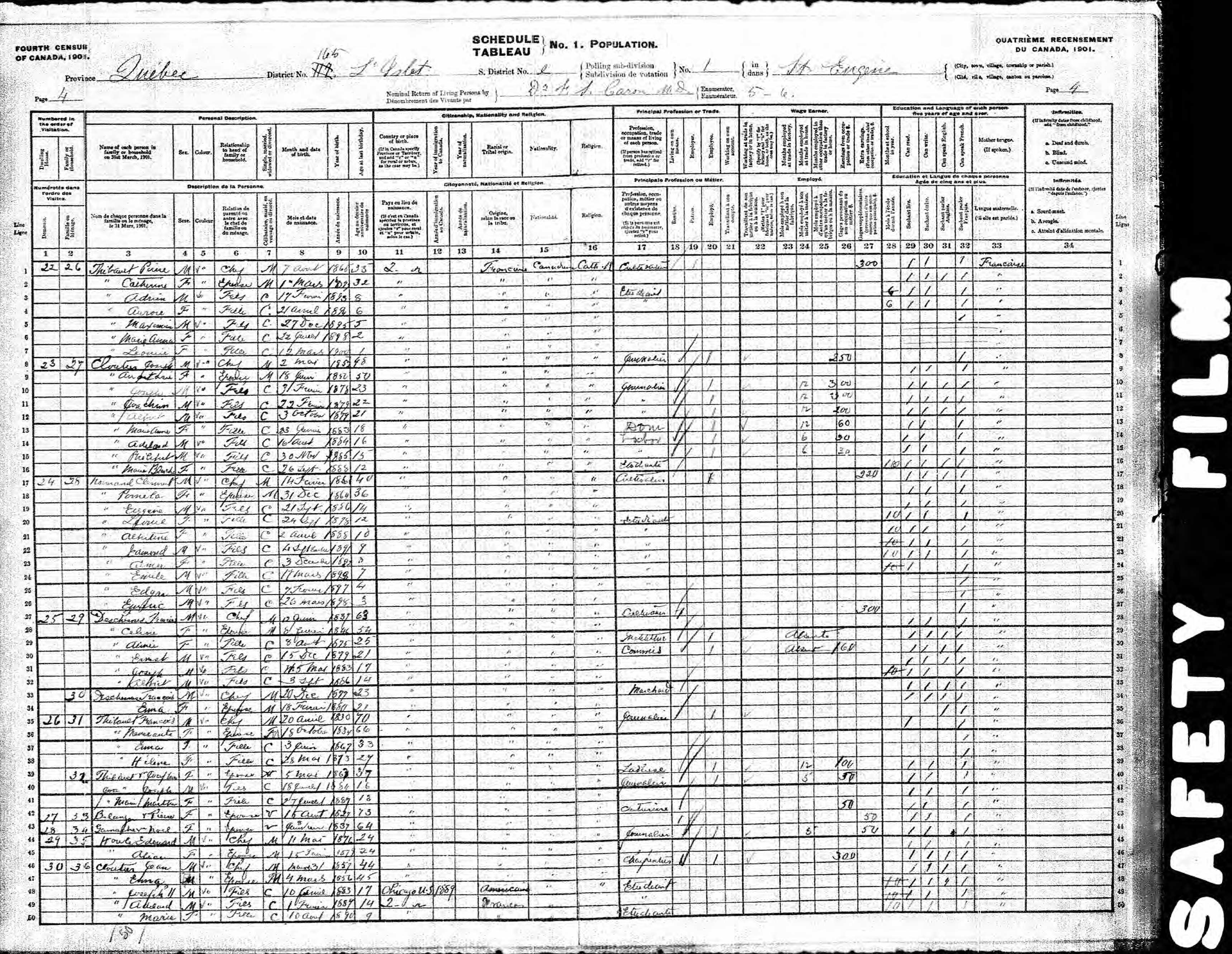 Recensement canadien 1901