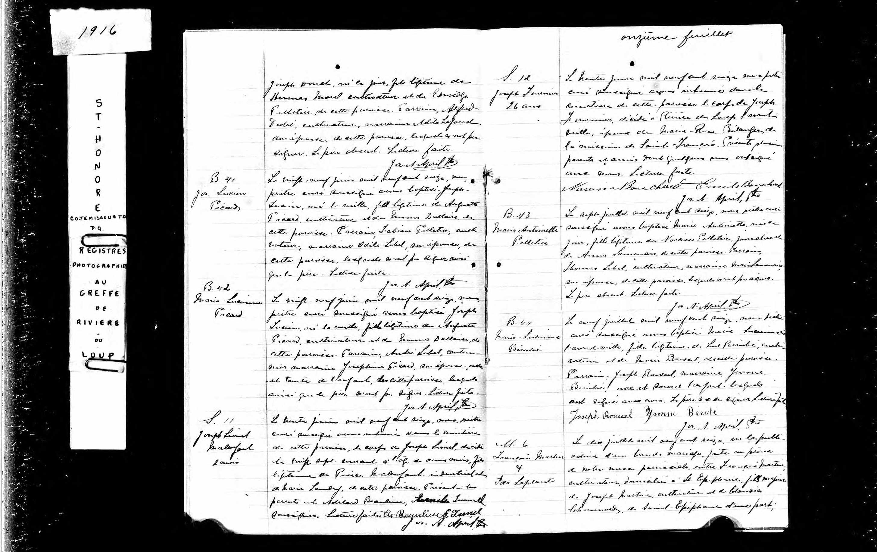 Acte de sépulture