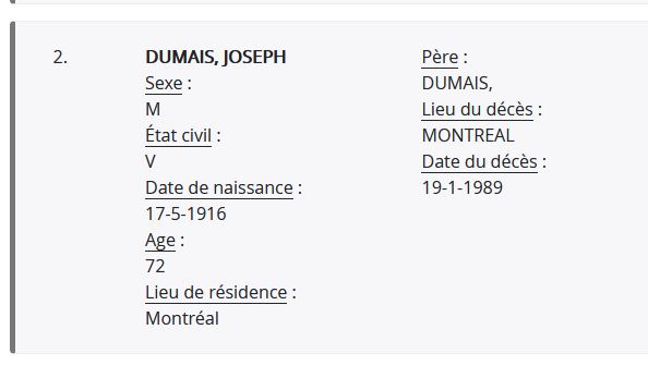 Mention du décès