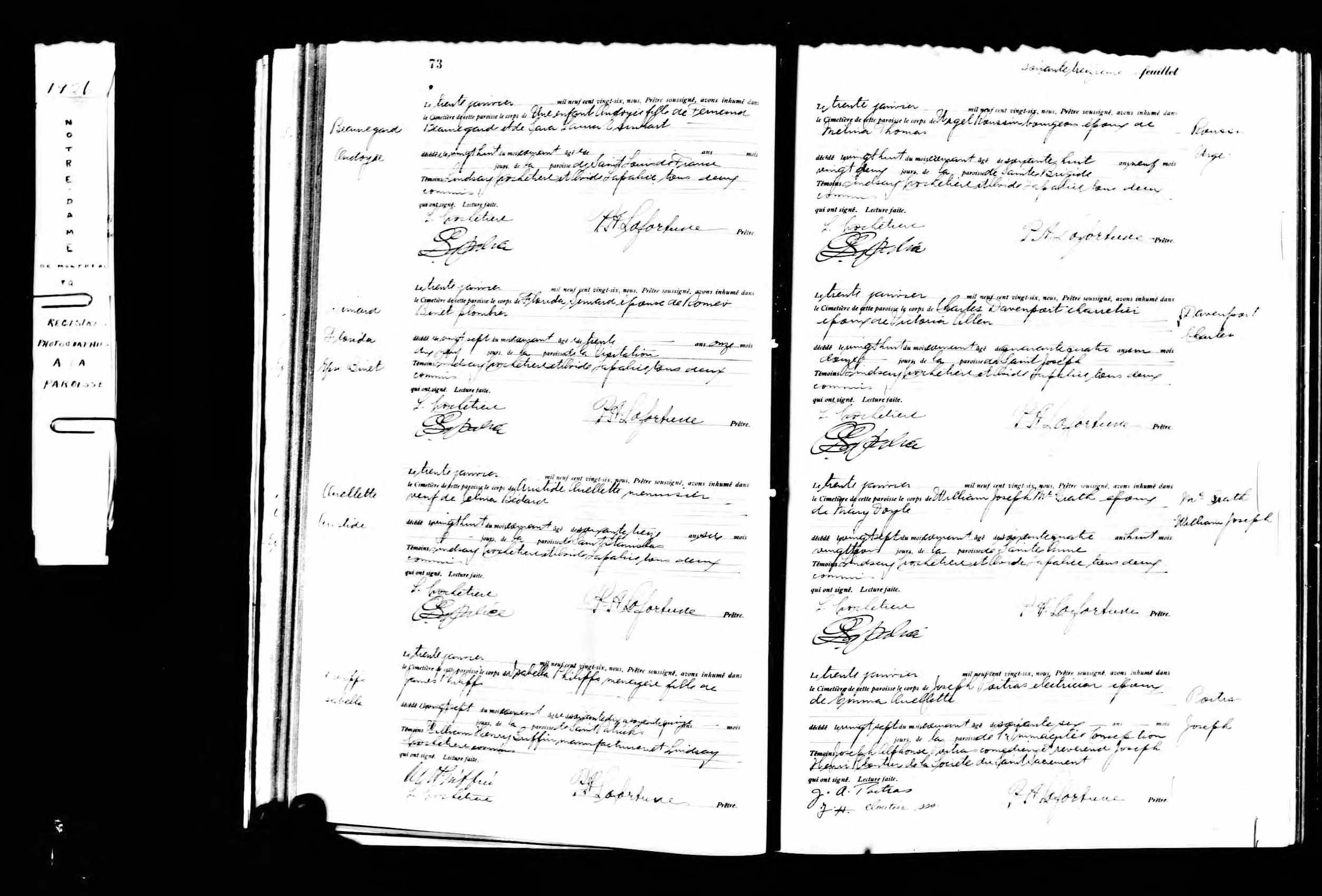 Acte de sépulture