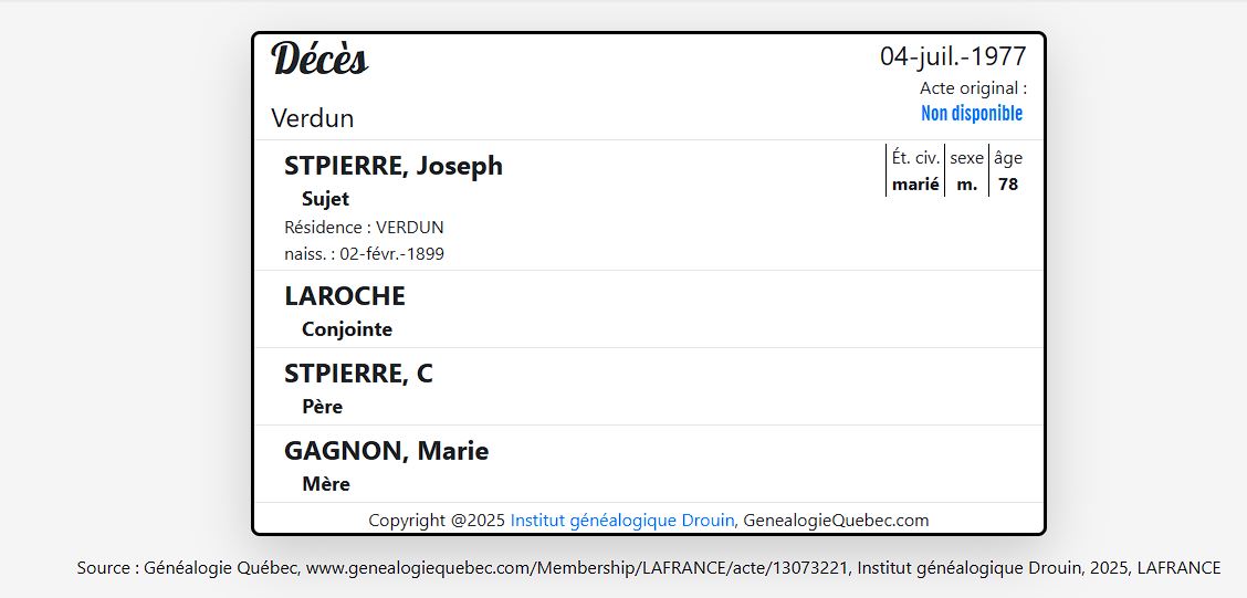 Mention du décès