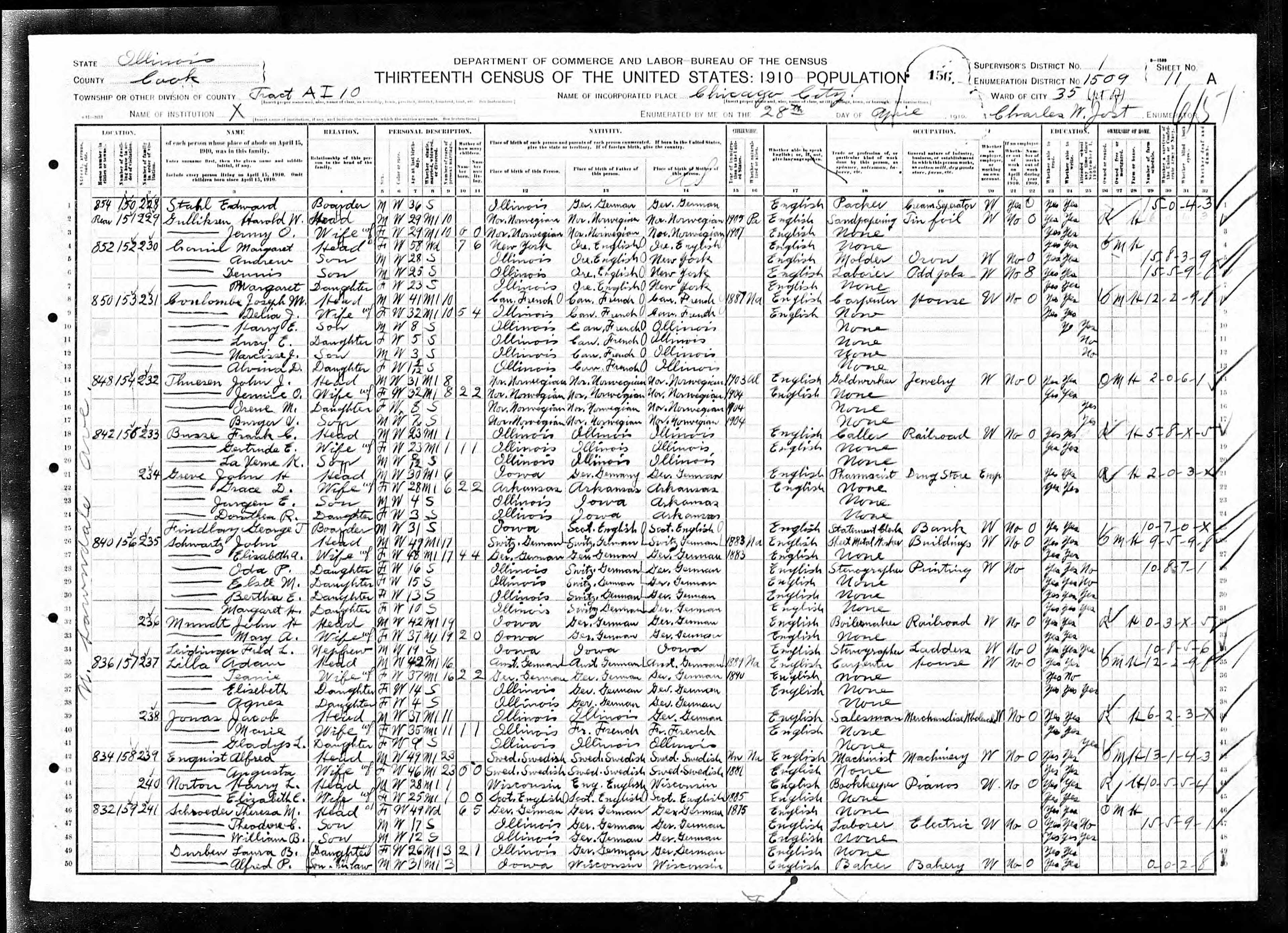 Recensement fédéral américain 1910