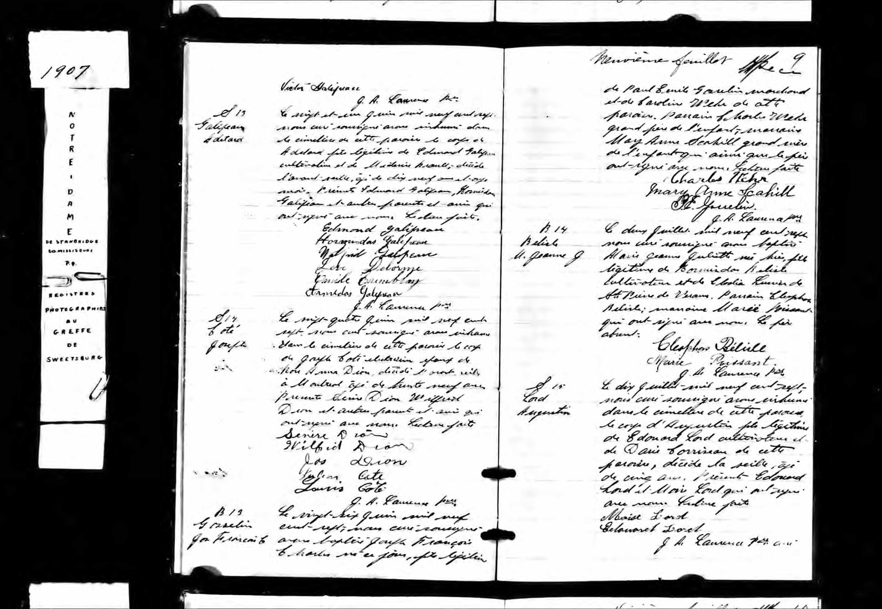 Acte de sépulture