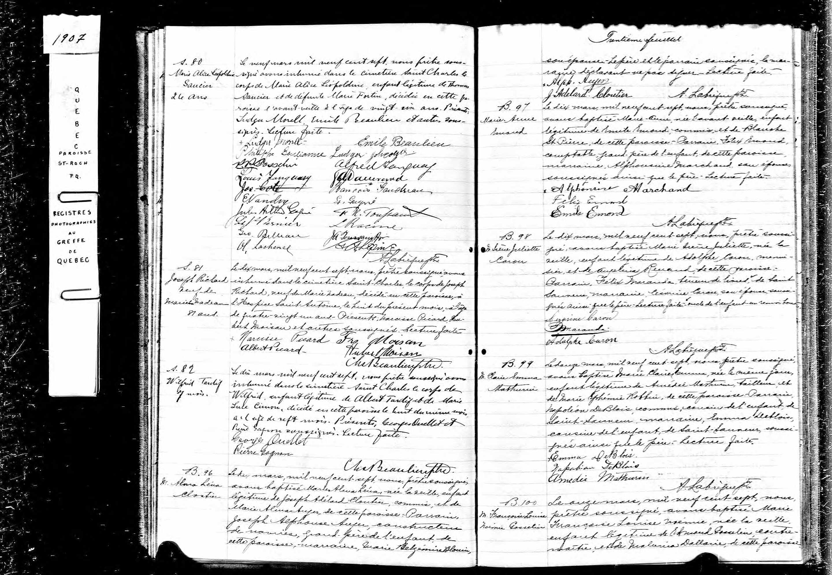 Acte de sépulture Acte de sépulture